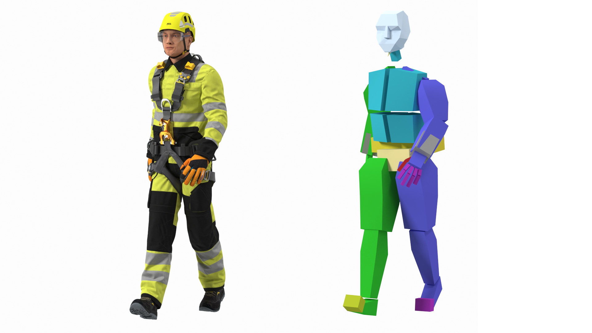 3D High Altitude Worker Rigged for Maya