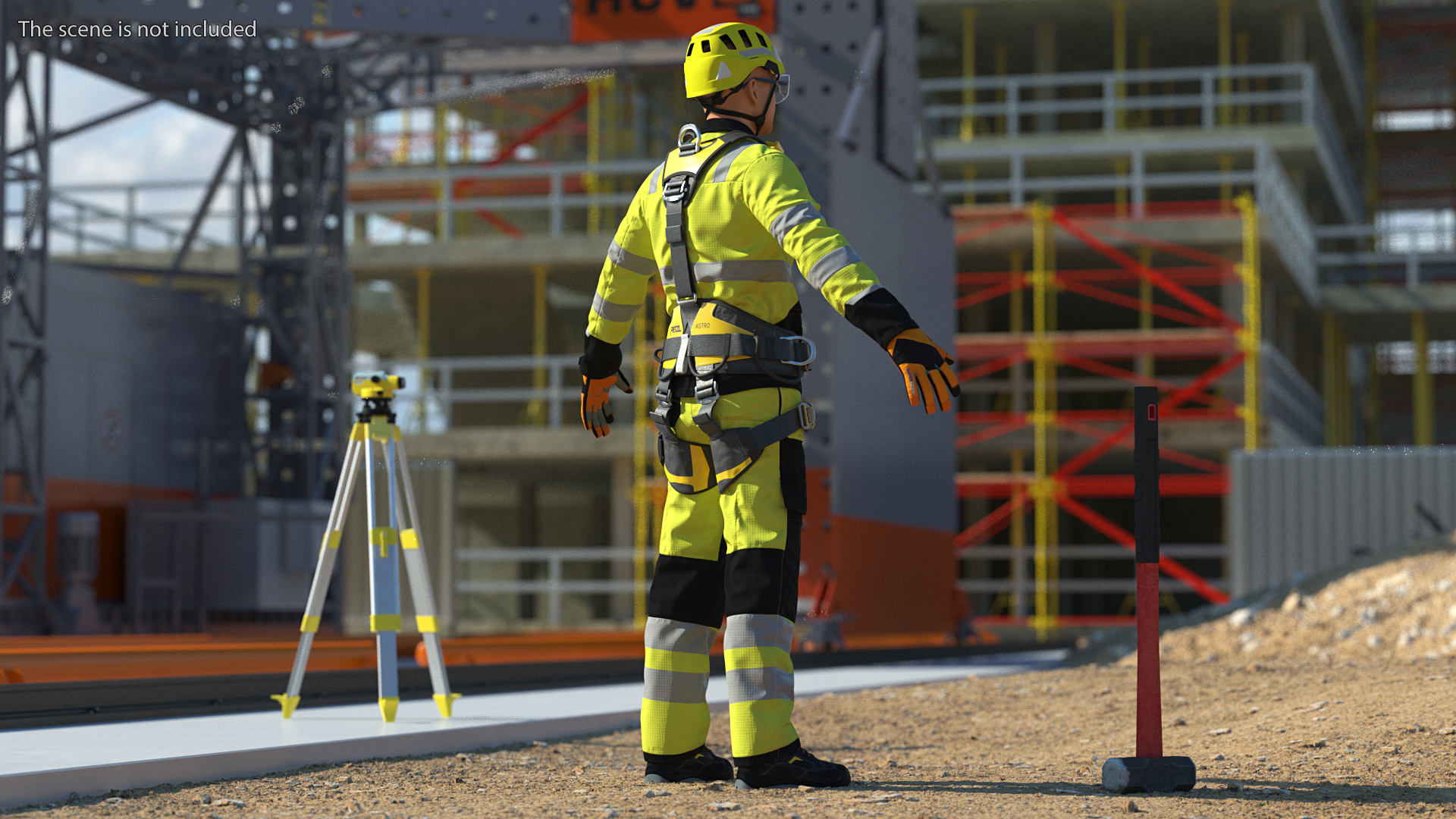 3D High Altitude Worker Rigged for Maya