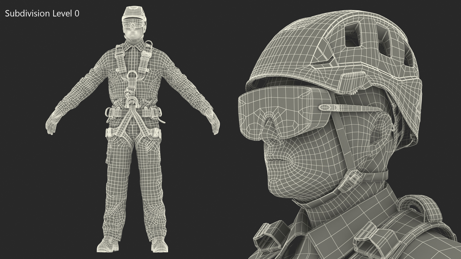 3D High Altitude Worker Rigged for Maya