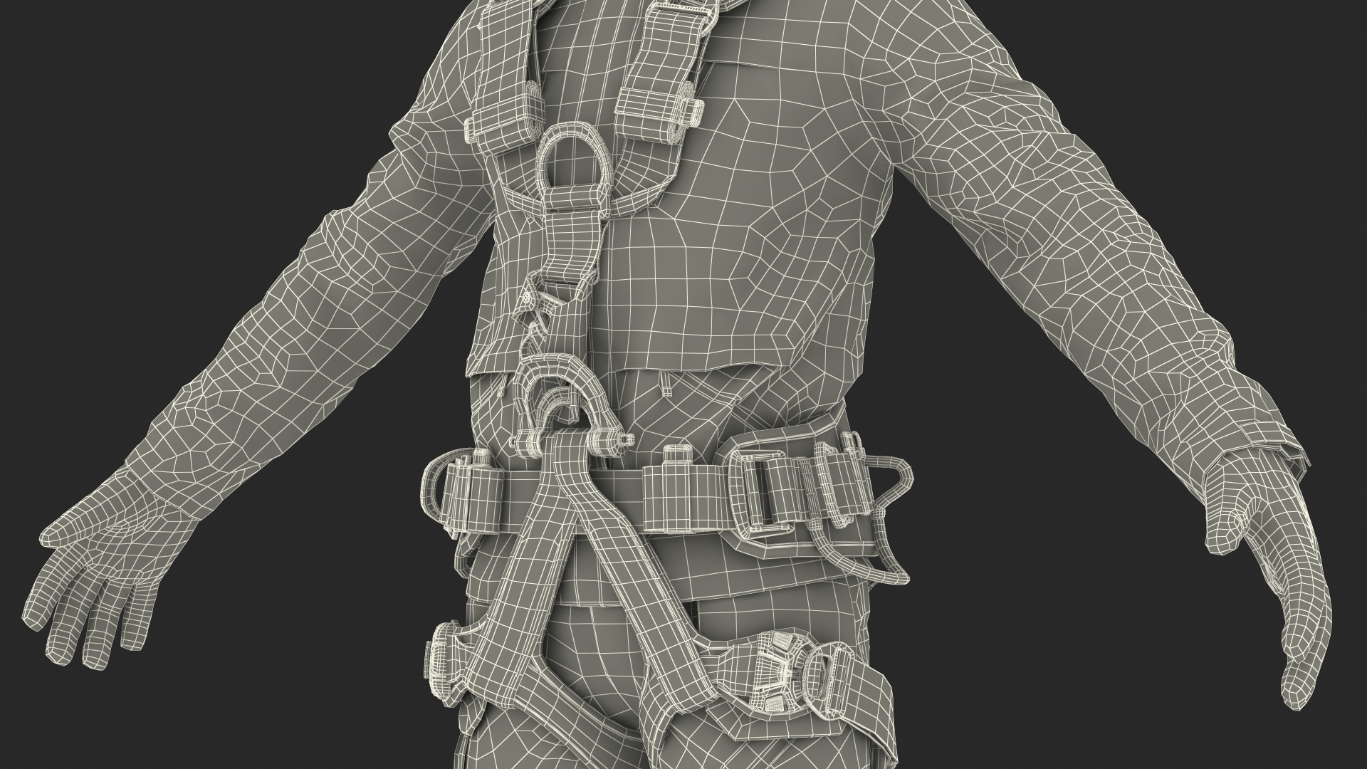 3D High Altitude Worker Rigged for Maya