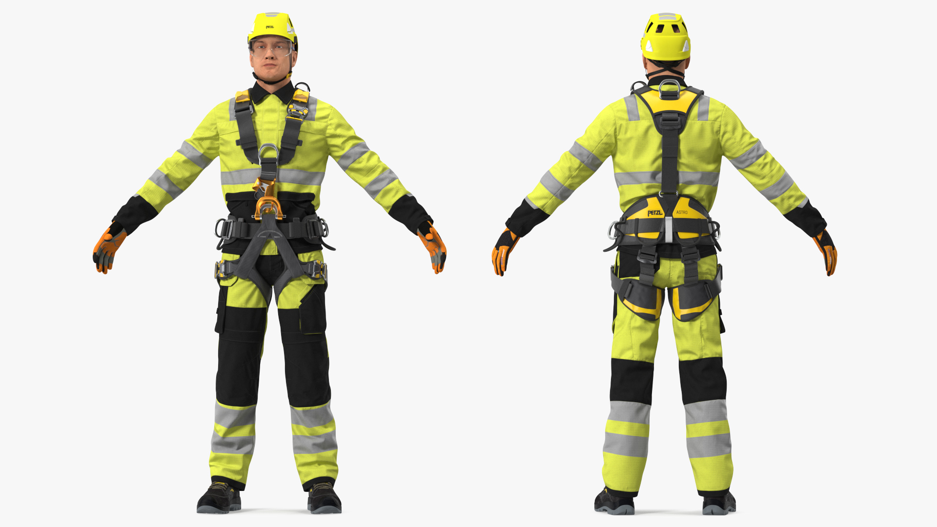3D High Altitude Worker Rigged for Maya