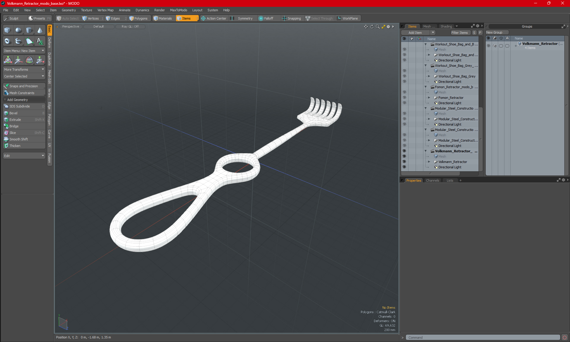 3D Volkmann Retractor model