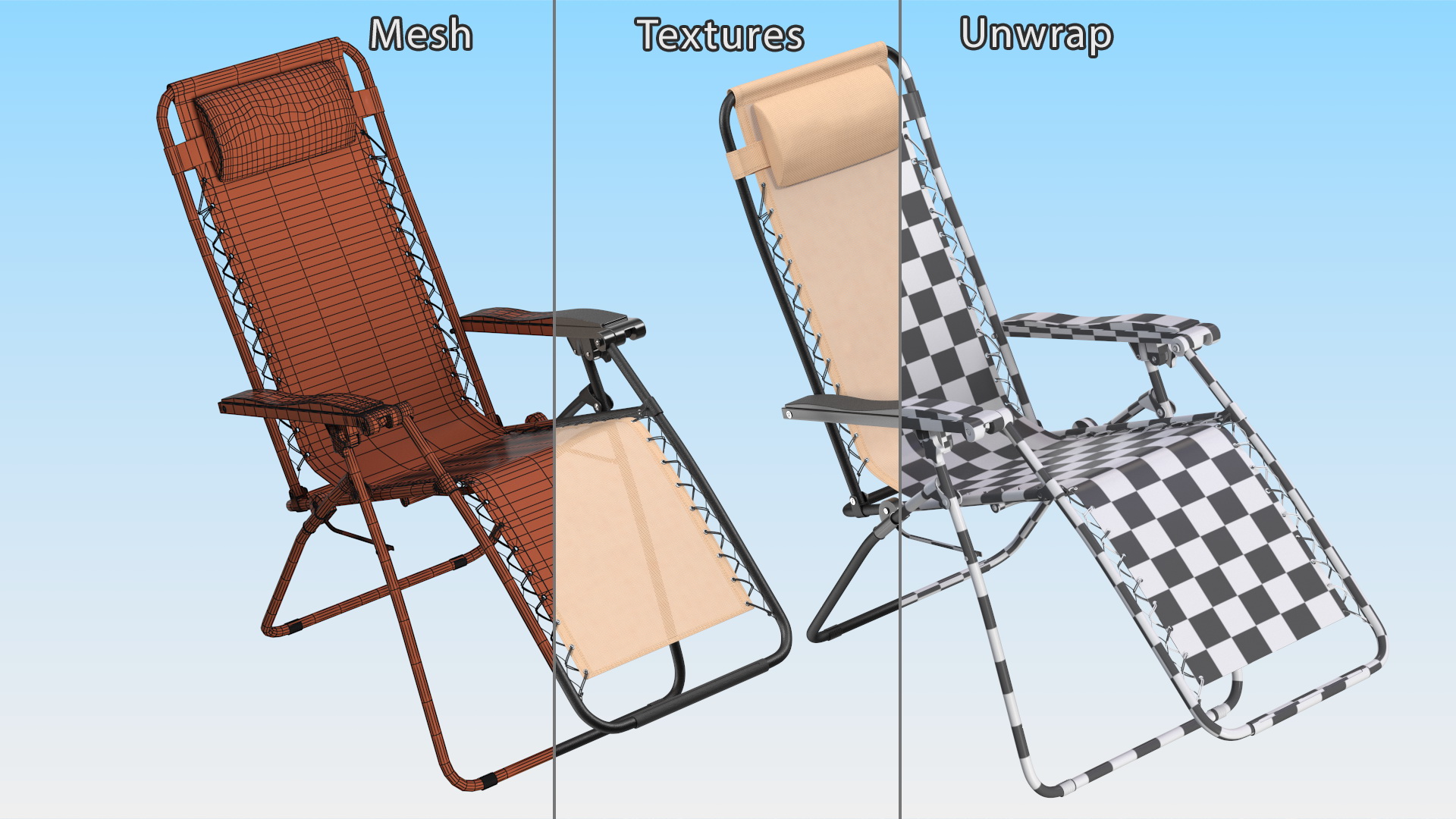 3D Folding Lounge Chair Beige