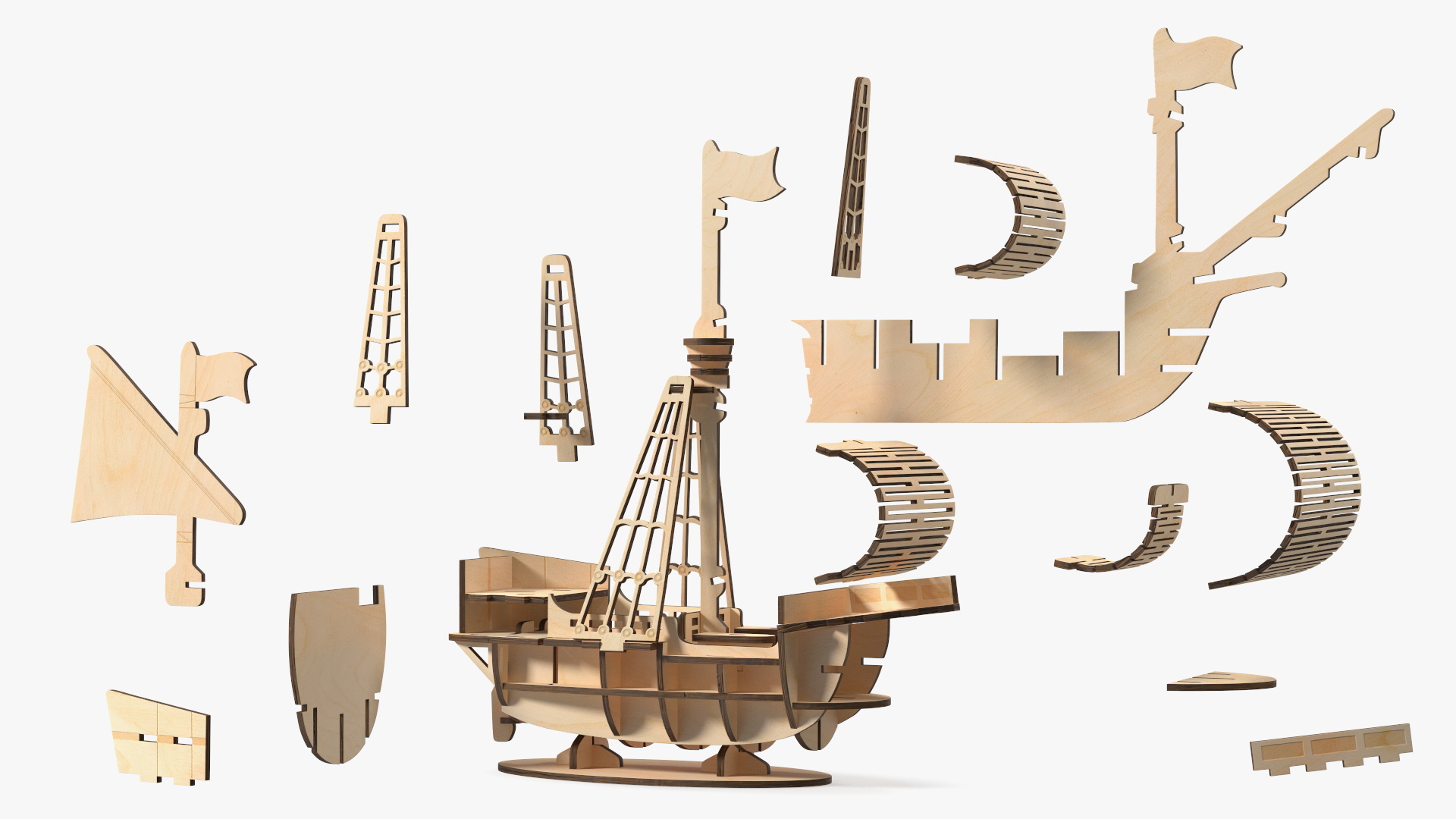 3D Wooden 3D Puzzle Ship