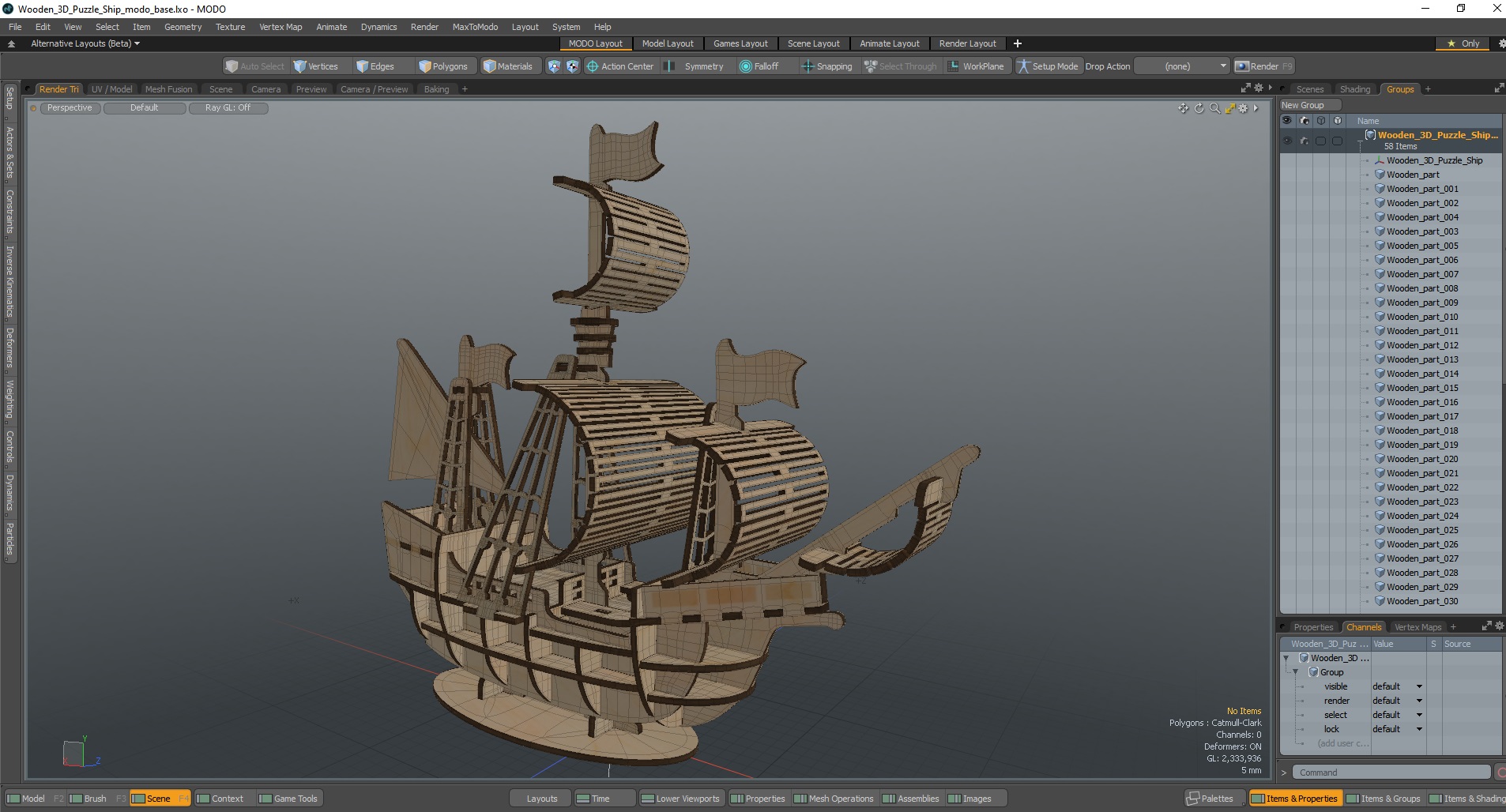 3D Wooden 3D Puzzle Ship