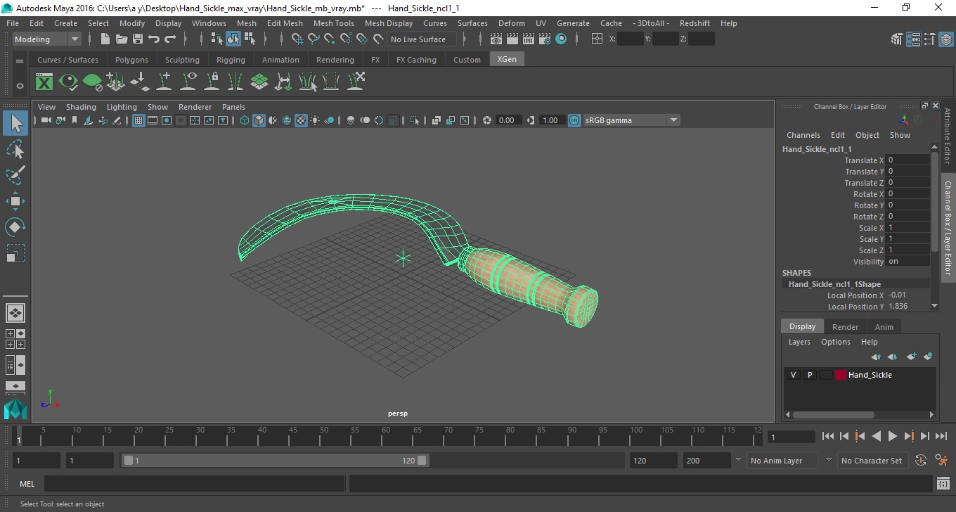 3D Hand Sickle