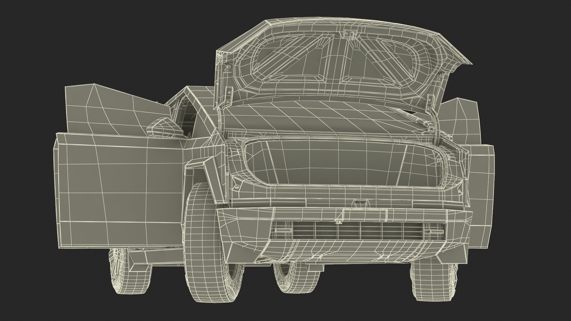Futuristic Electric Truck Tesla 2024 Silver Lights On Rigged for Maya 3D model