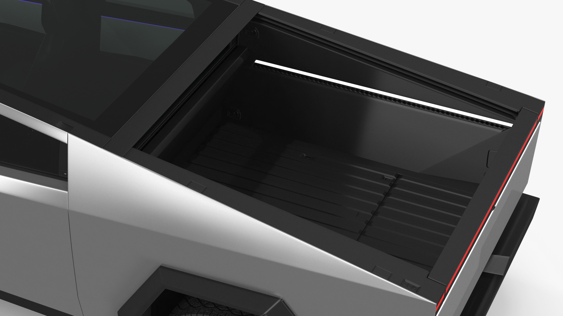 Futuristic Electric Truck Tesla 2024 Silver Lights On Rigged for Maya 3D model