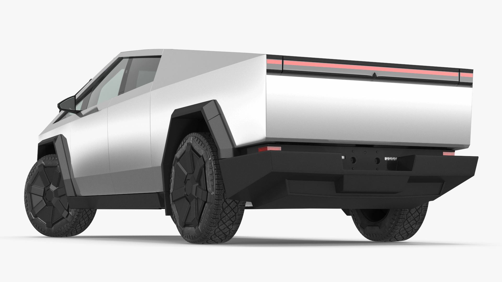 Futuristic Electric Truck Tesla 2024 Silver Lights On Rigged for Maya 3D model