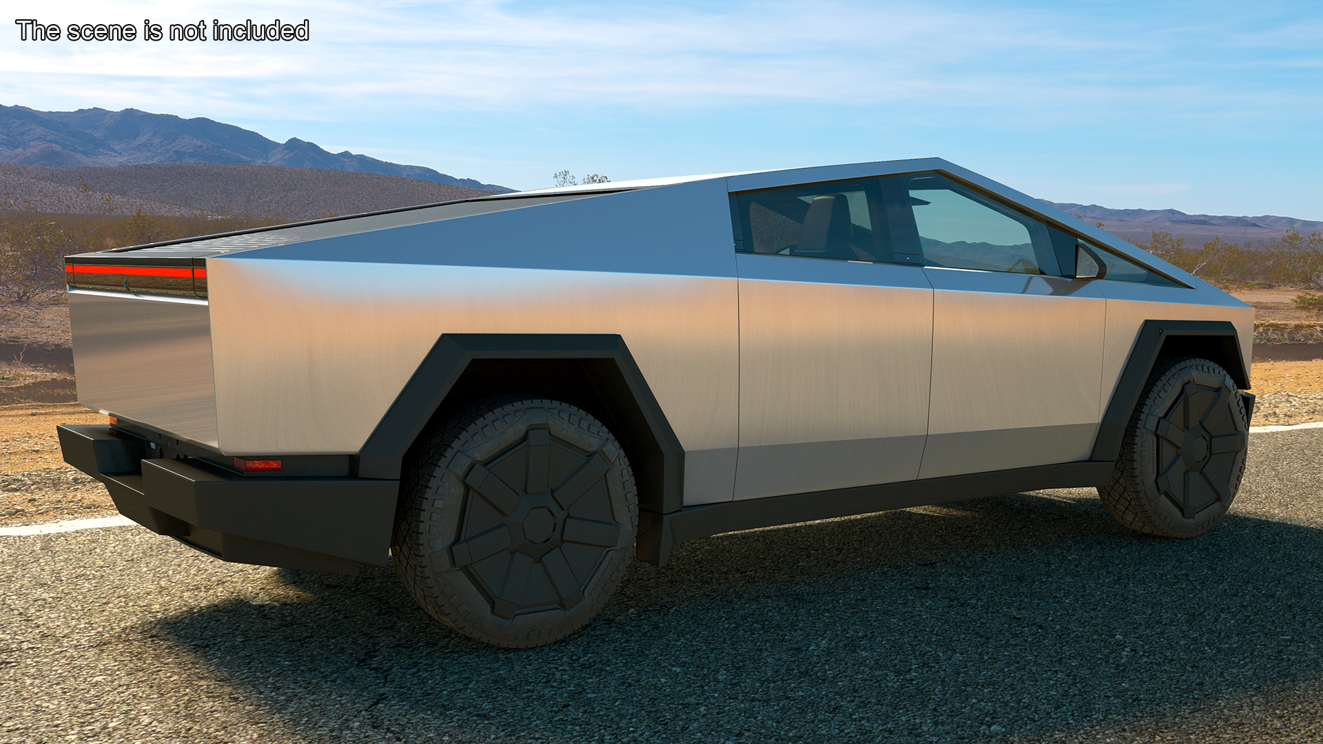 Futuristic Electric Truck Tesla 2024 Silver Lights On Rigged for Maya 3D model