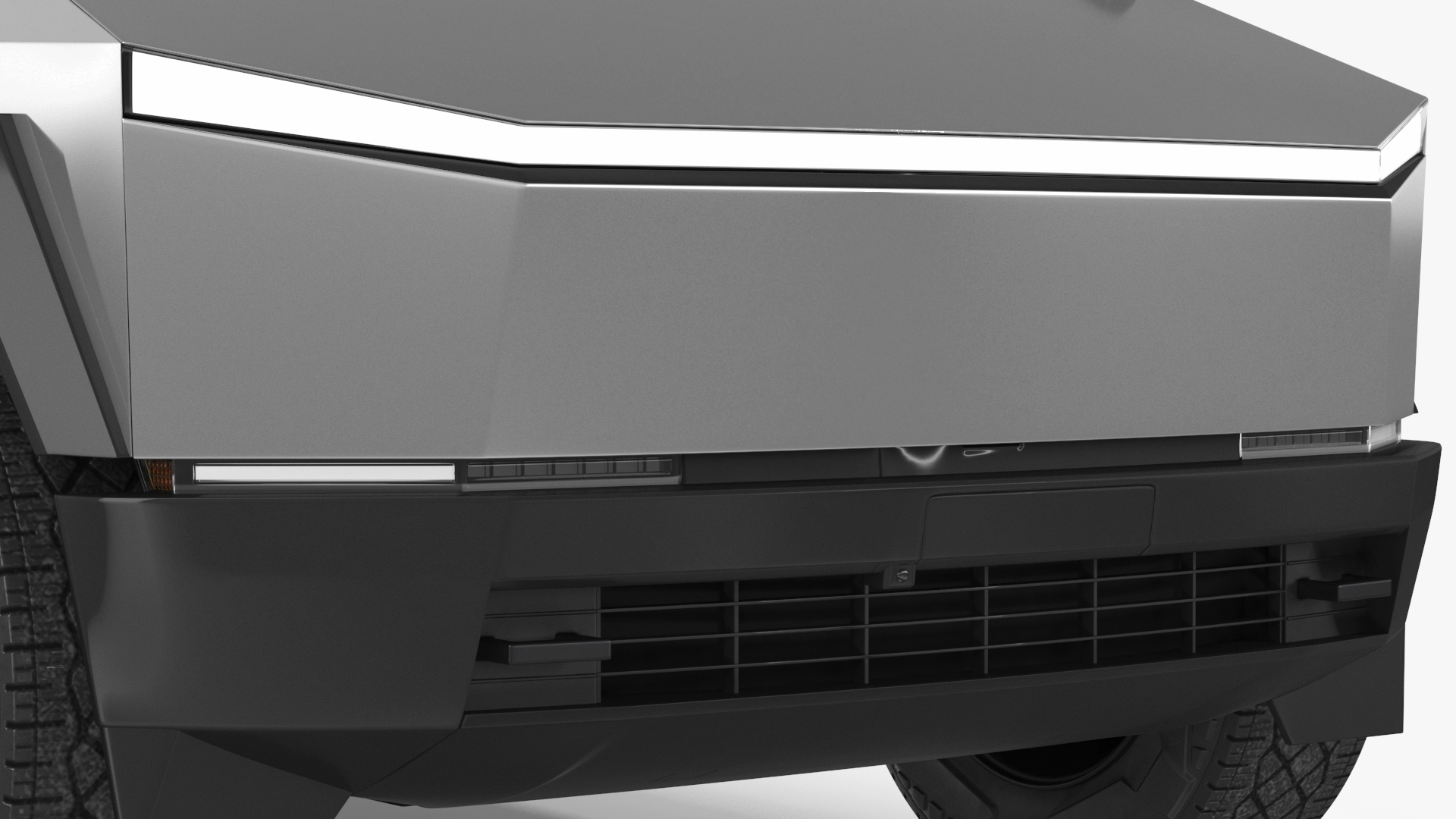 Futuristic Electric Truck Tesla 2024 Silver Lights On Rigged for Maya 3D model
