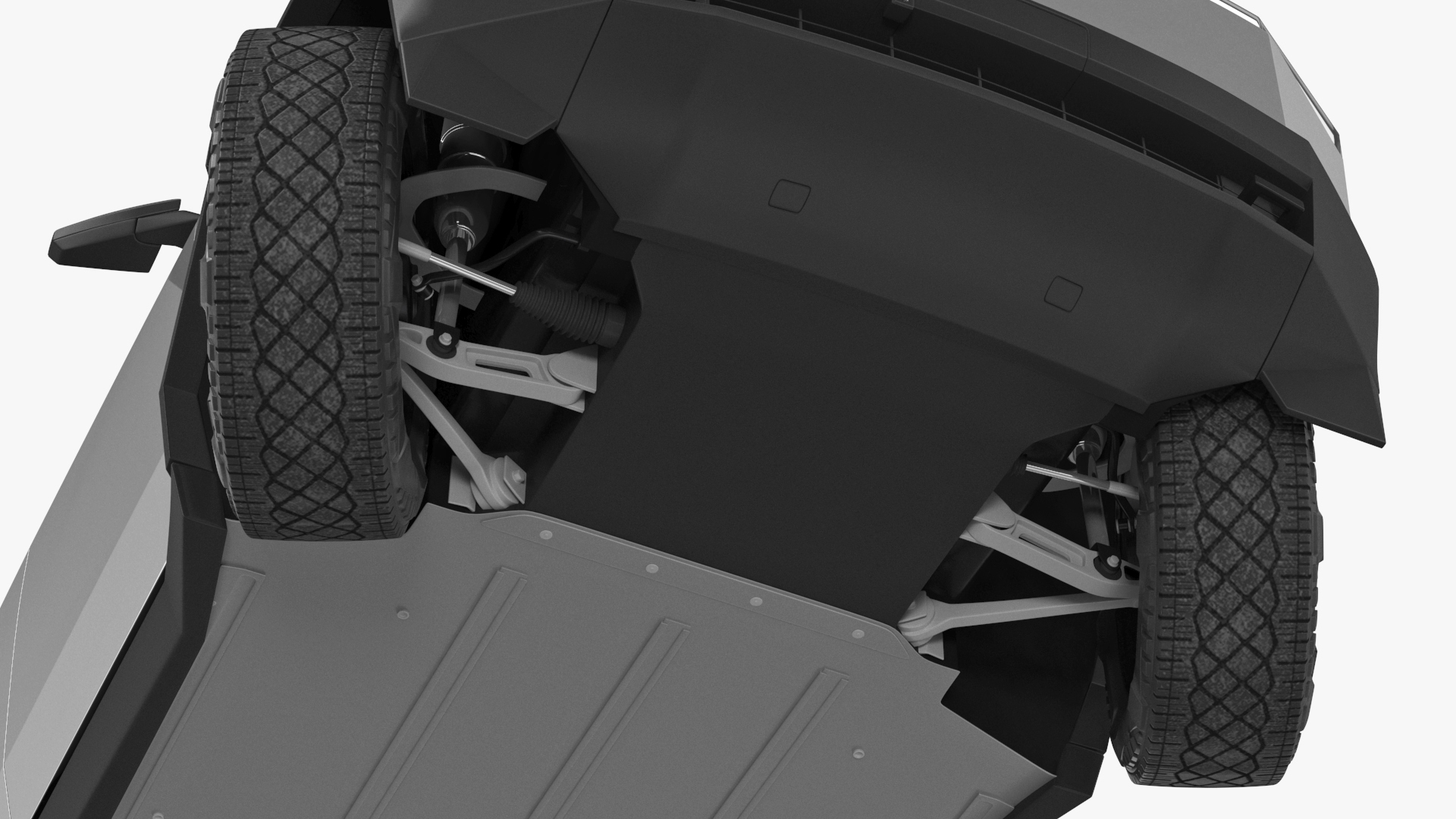 Futuristic Electric Truck Tesla 2024 Silver Lights On Rigged for Maya 3D model
