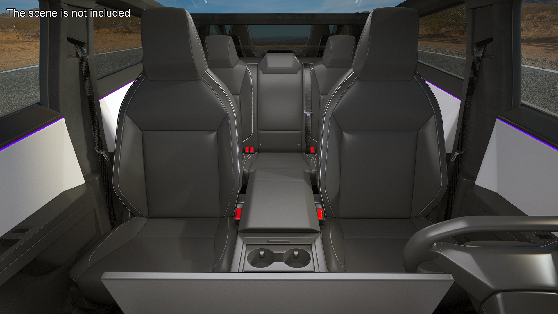 Futuristic Electric Truck Tesla 2024 Silver Lights On Rigged for Maya 3D model