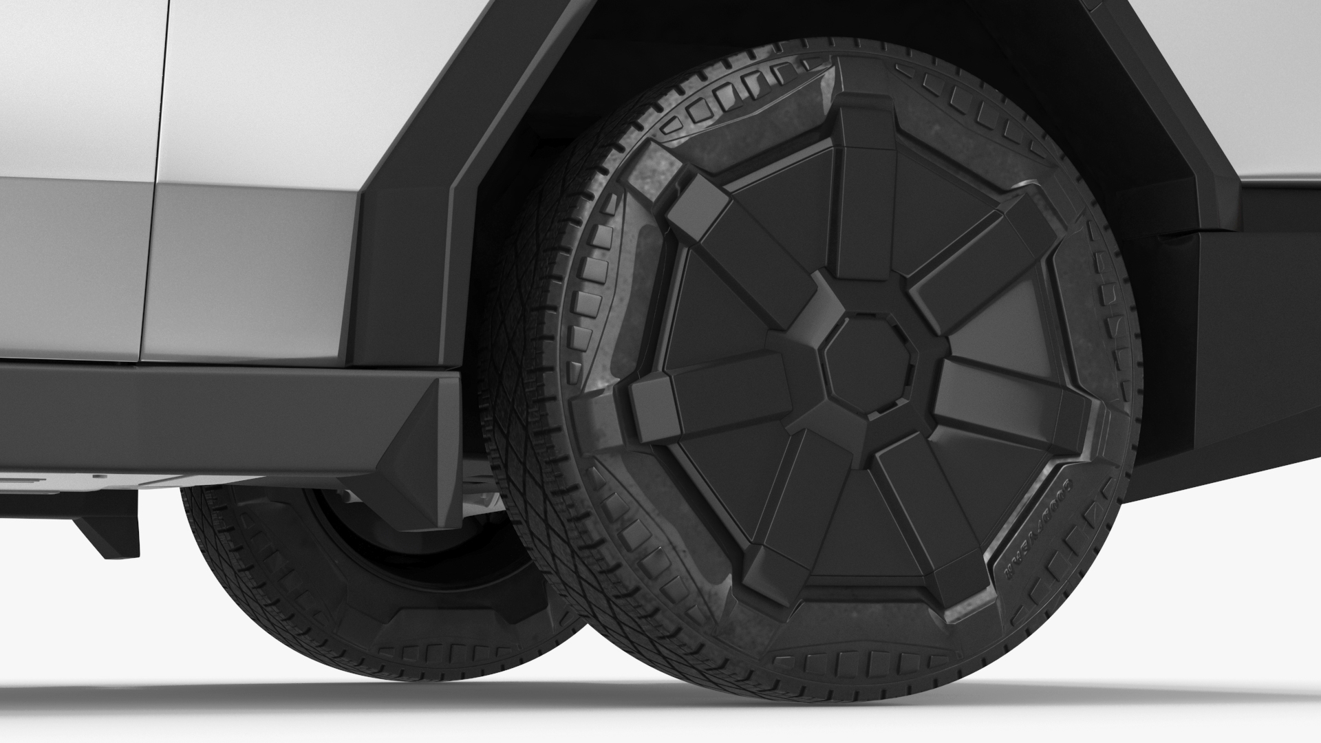 Futuristic Electric Truck Tesla 2024 Silver Lights On Rigged for Maya 3D model