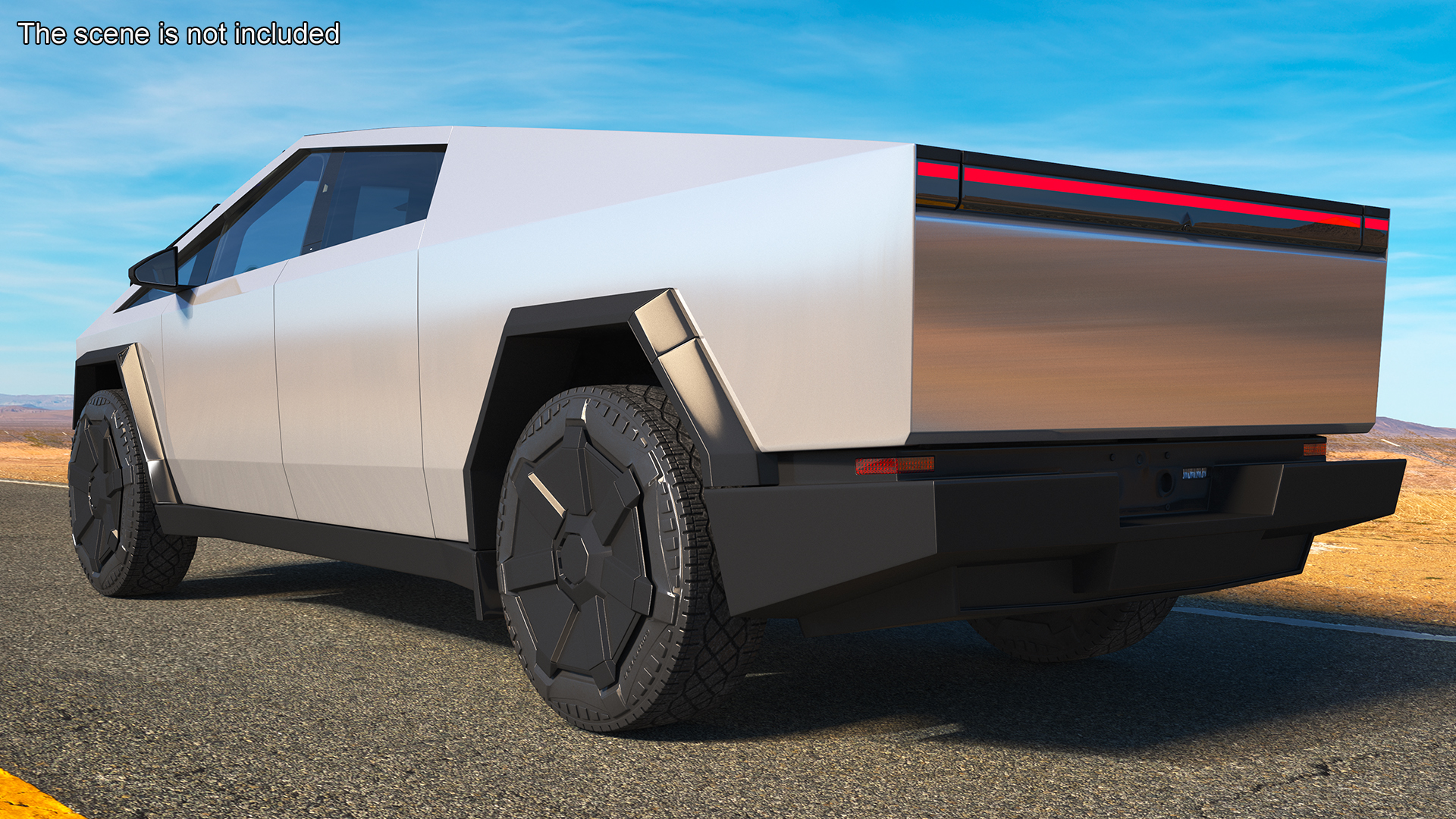 Futuristic Electric Truck Tesla 2024 Silver Lights On Rigged for Maya 3D model