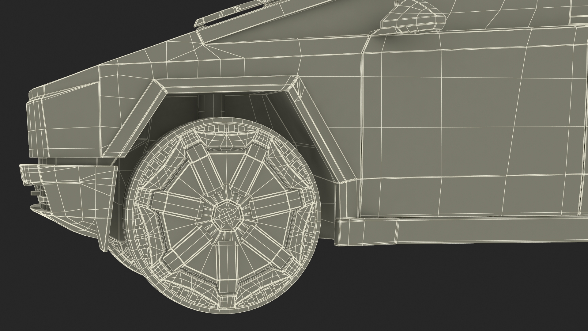Futuristic Electric Truck Tesla 2024 Silver Lights On Rigged for Maya 3D model
