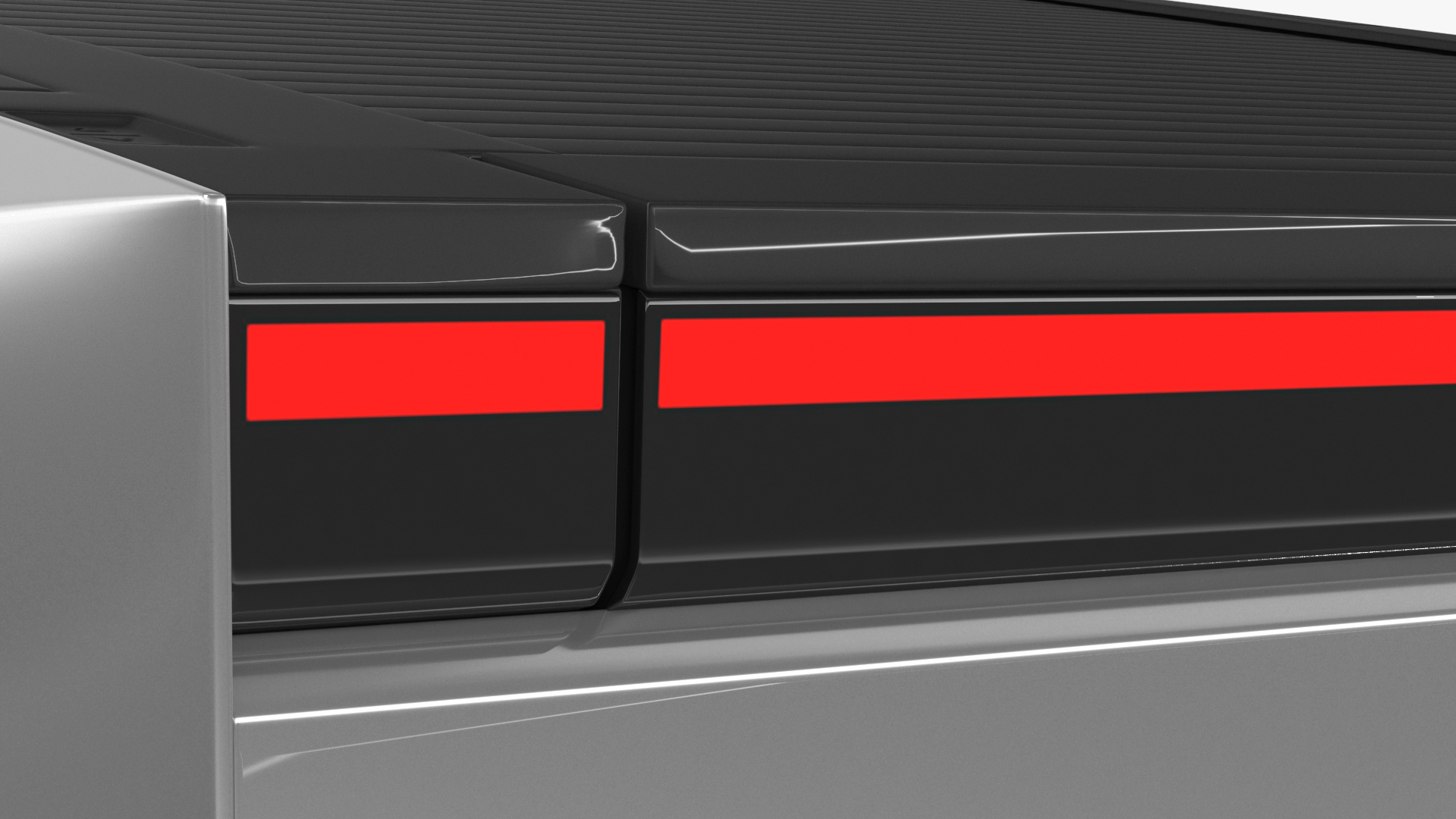 Futuristic Electric Truck Tesla 2024 Silver Lights On Rigged for Maya 3D model