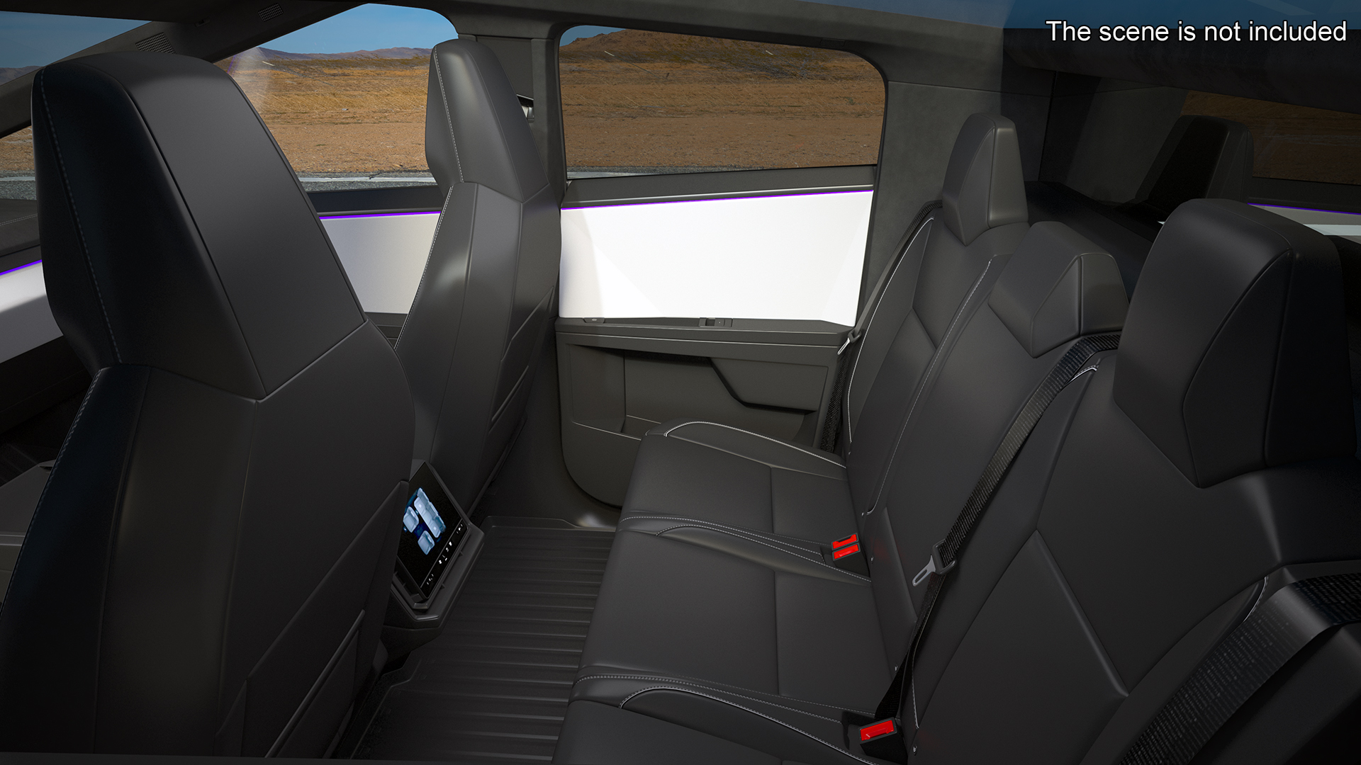 Futuristic Electric Truck Tesla 2024 Silver Lights On Rigged for Maya 3D model