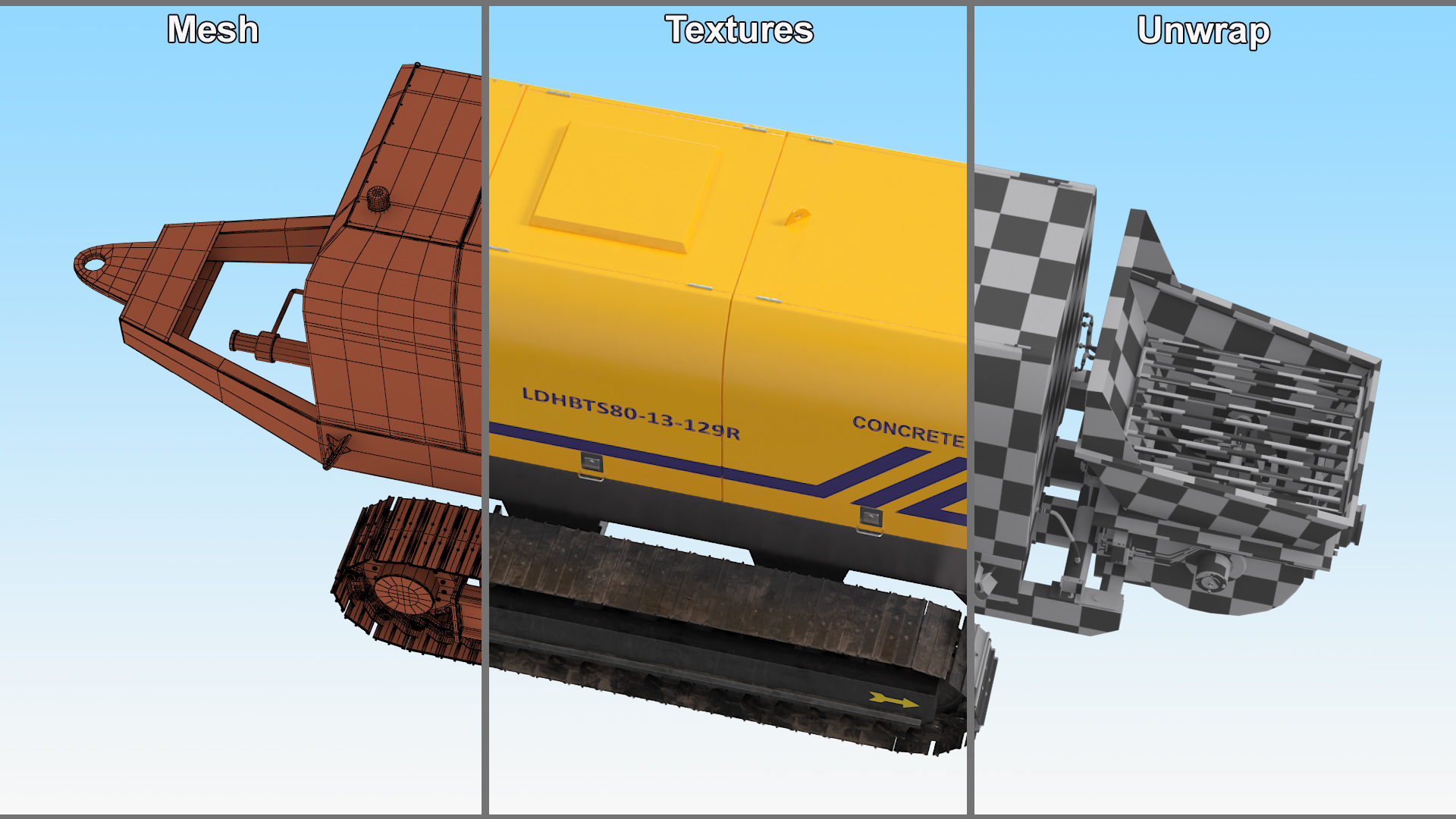 Portable Concrete Pump Model LDHBTS80 3D