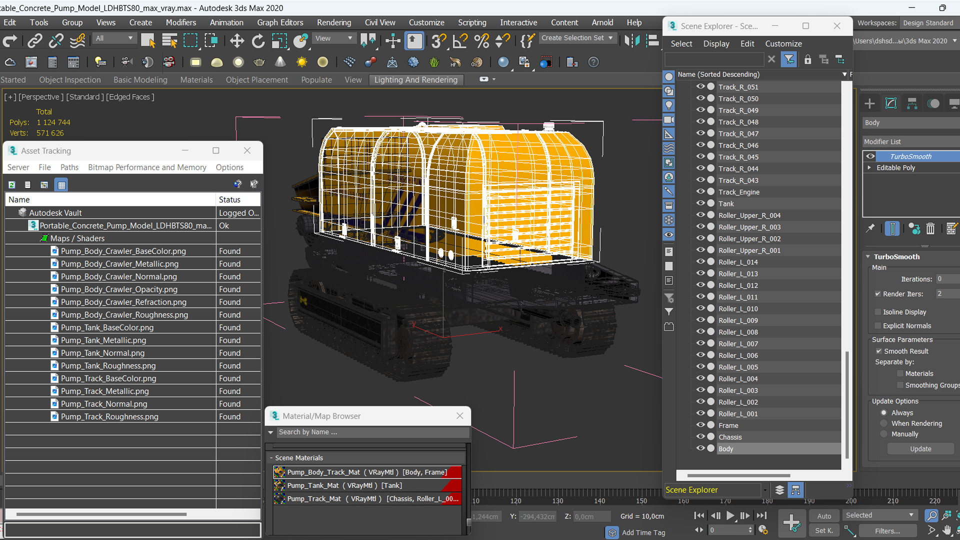 Portable Concrete Pump Model LDHBTS80 3D