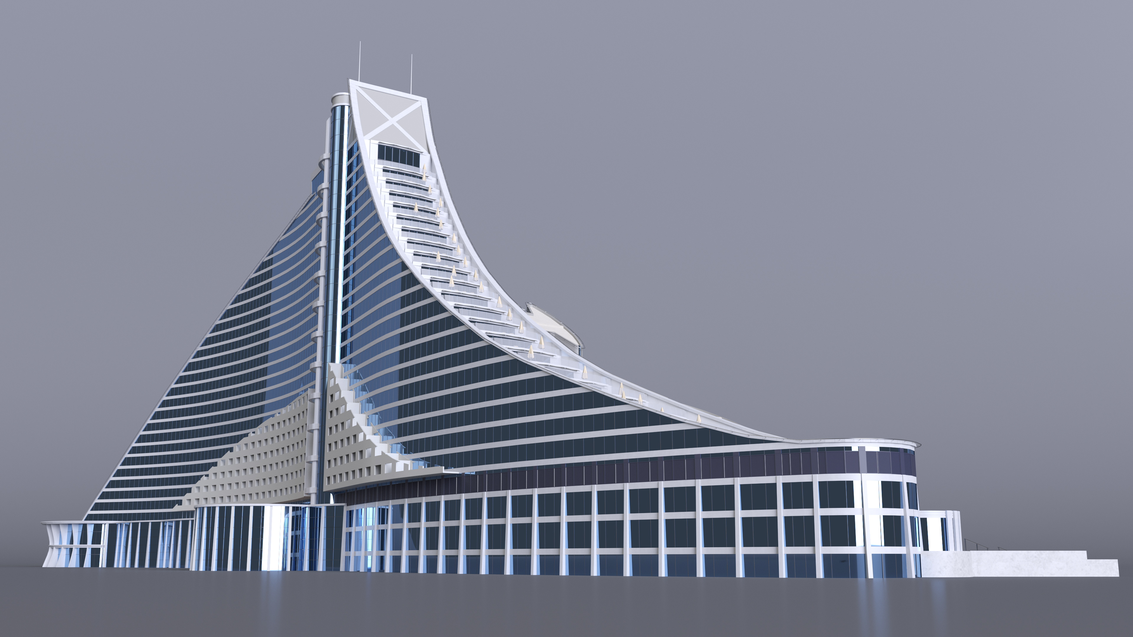 3D model Luxury Hotel Building Exterior