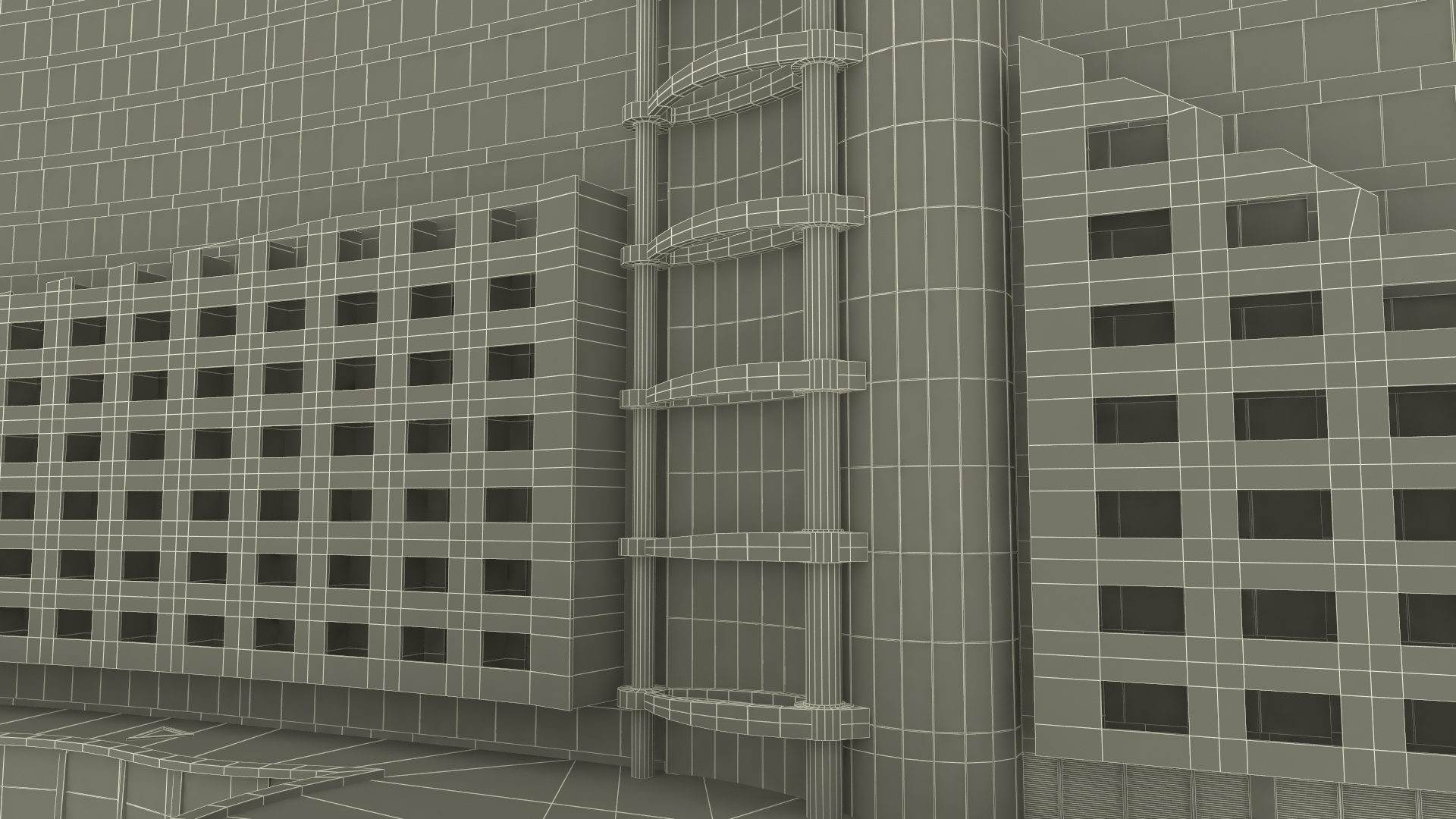 3D model Luxury Hotel Building Exterior