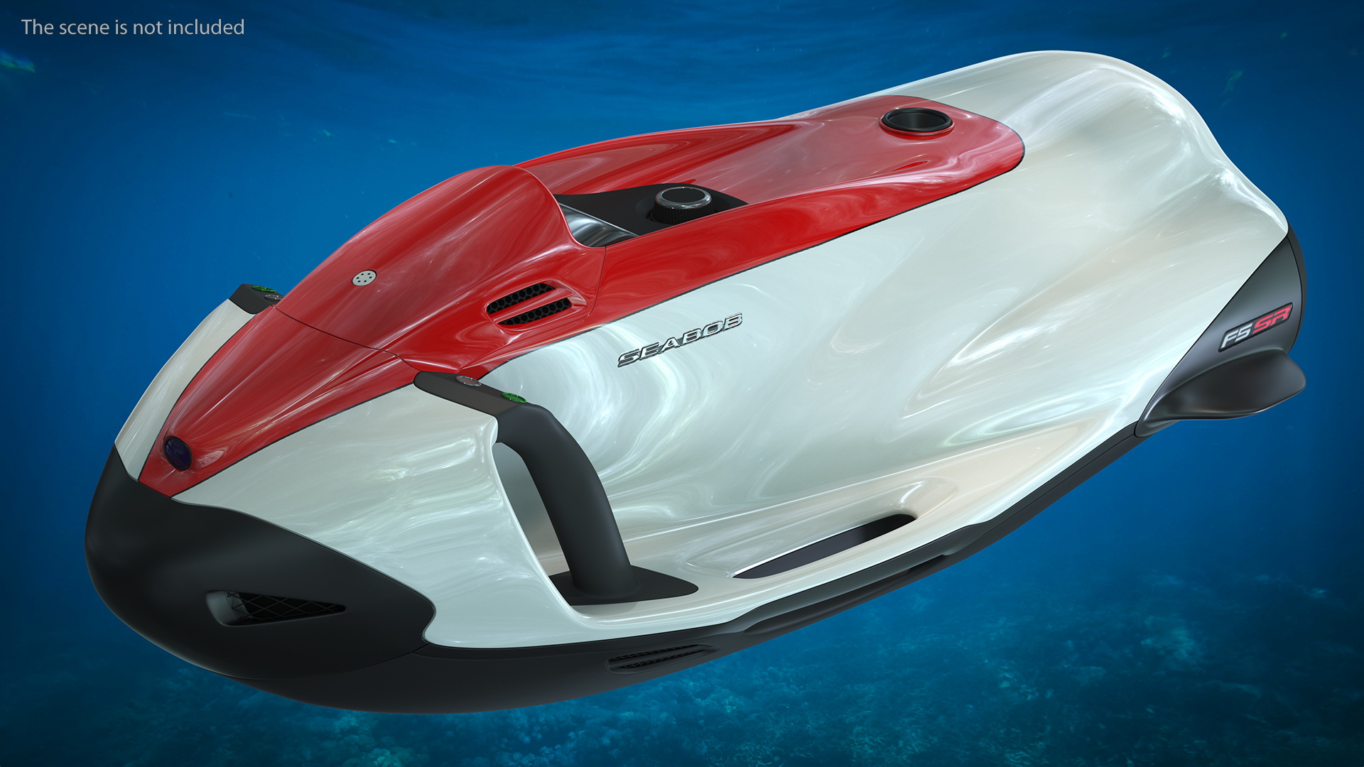 Seabob Electric Jet F5 SR White and Red 3D model