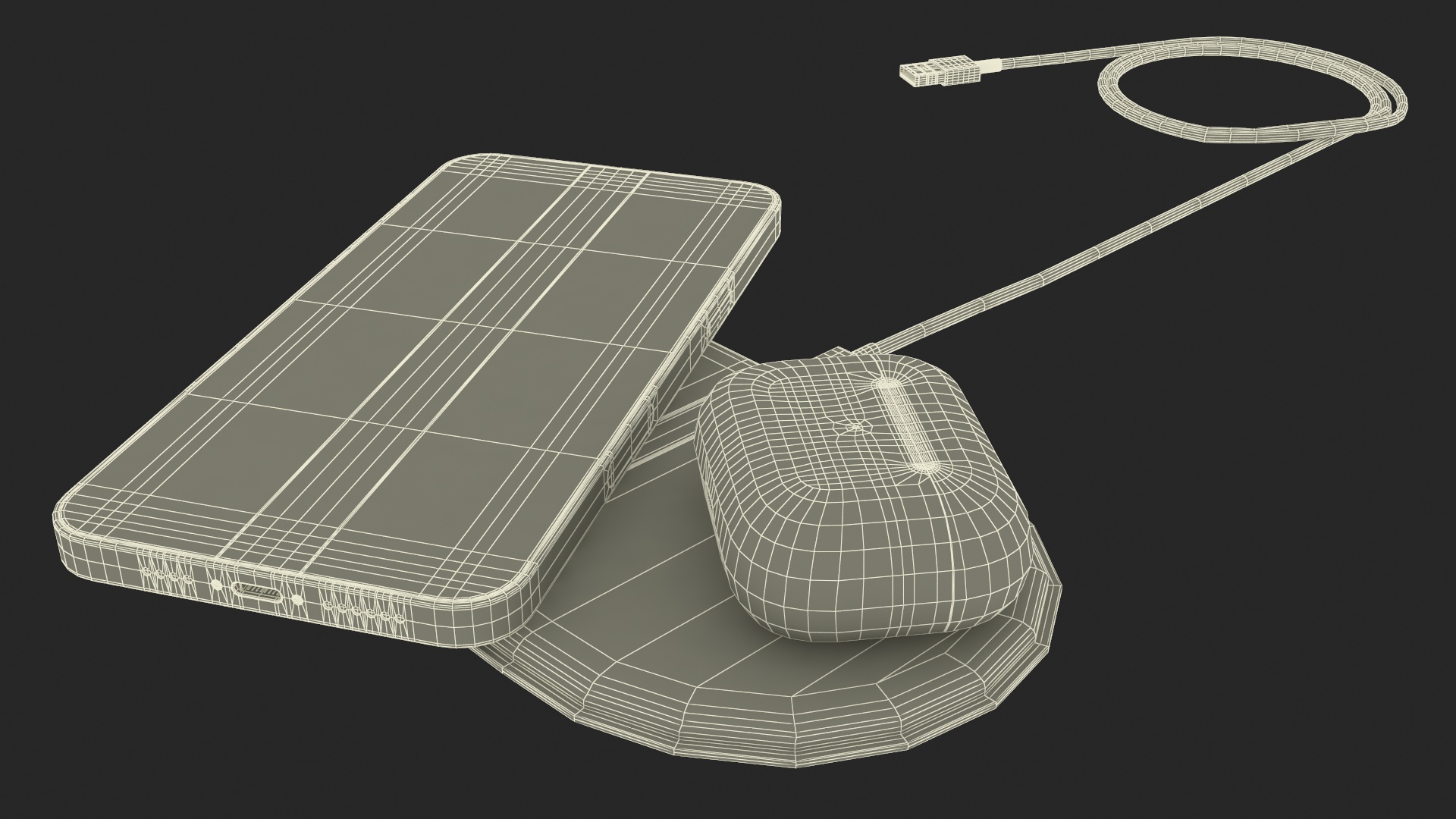 3D Apple AirPower Charger with iPhone 14 Pro Max and Airpods Pro