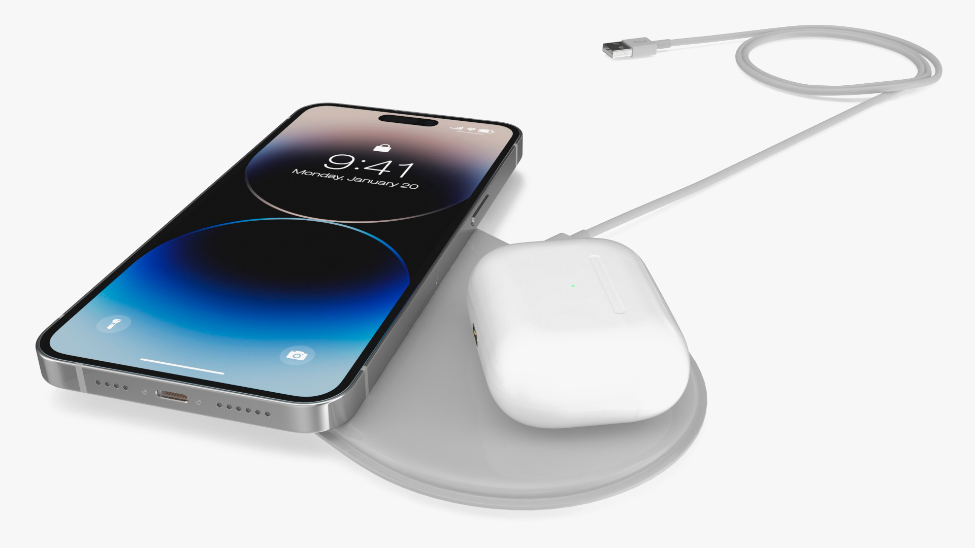 3D Apple AirPower Charger with iPhone 14 Pro Max and Airpods Pro