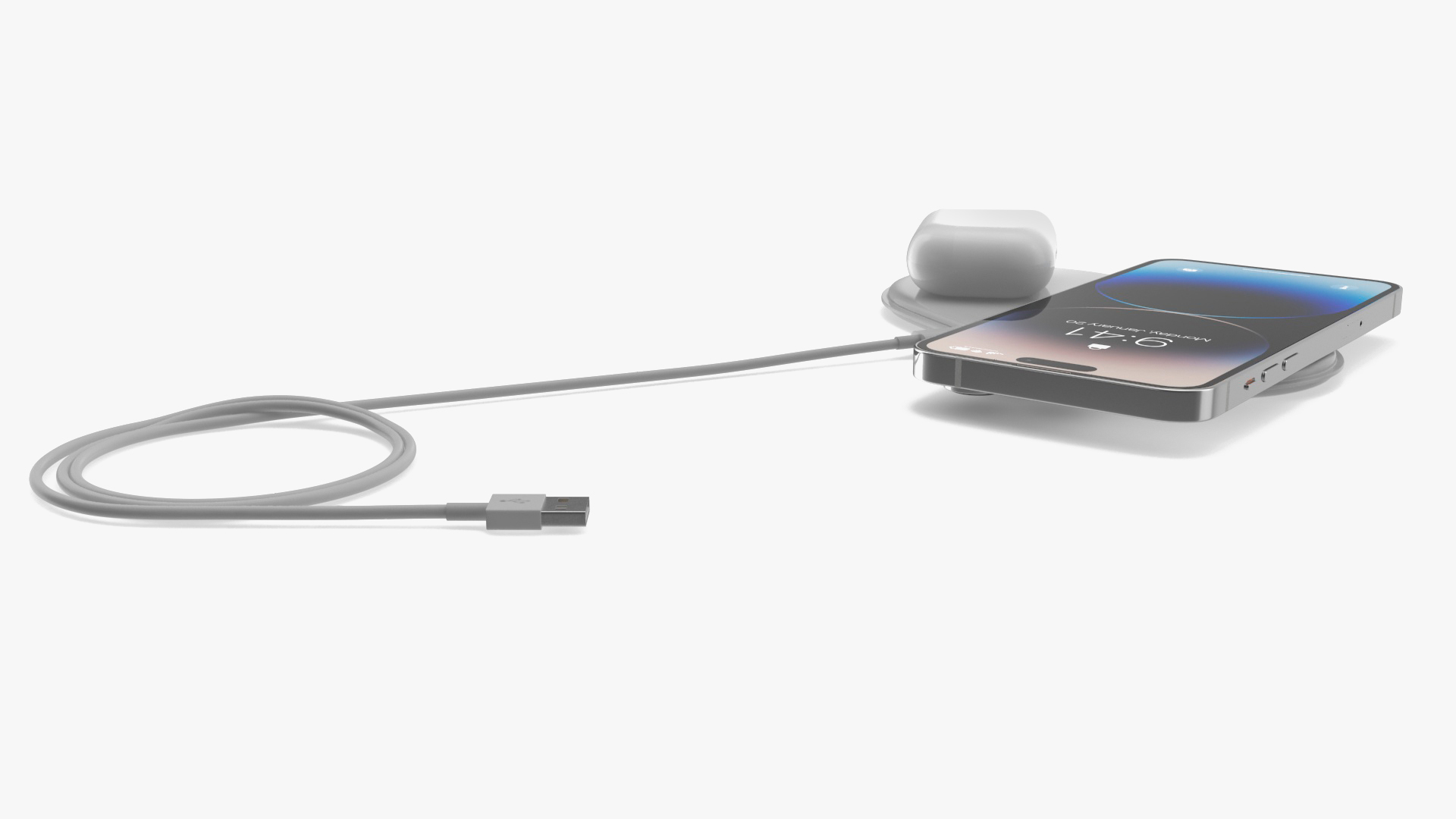 3D Apple AirPower Charger with iPhone 14 Pro Max and Airpods Pro