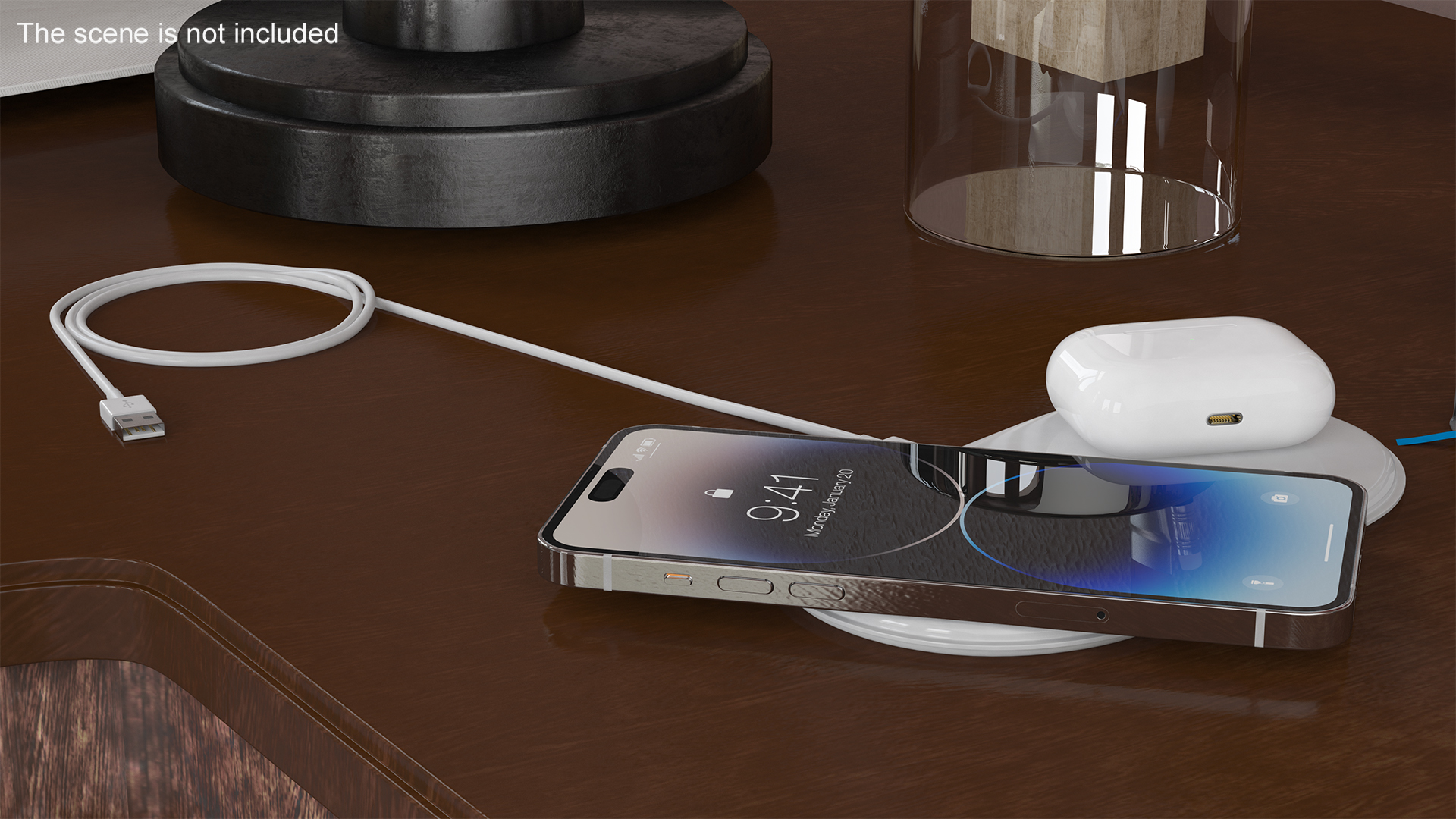 3D Apple AirPower Charger with iPhone 14 Pro Max and Airpods Pro