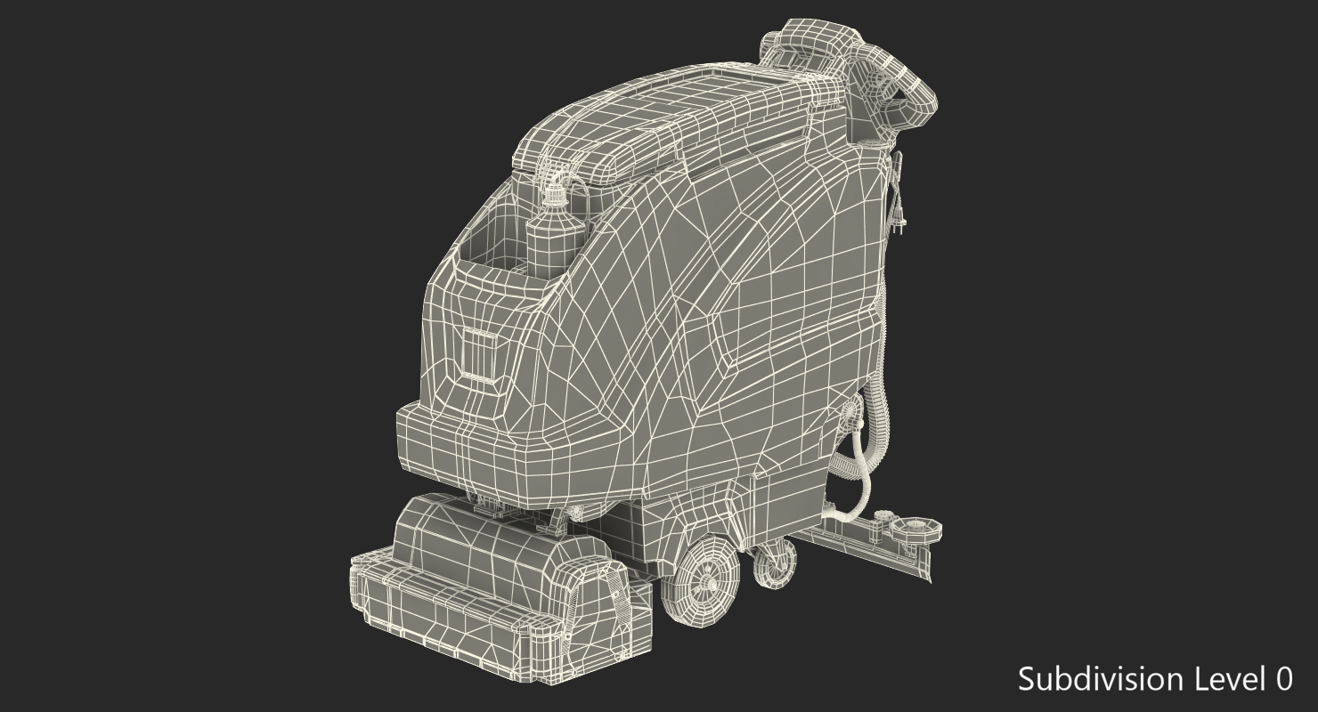 3D Industrial Floor Cleaning Machine model