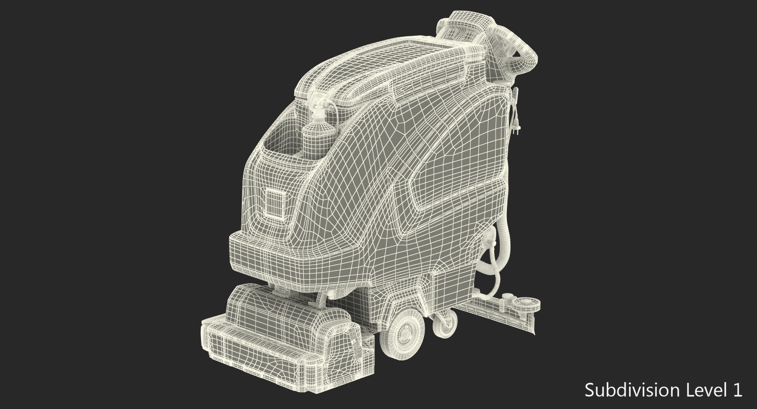 3D Industrial Floor Cleaning Machine model