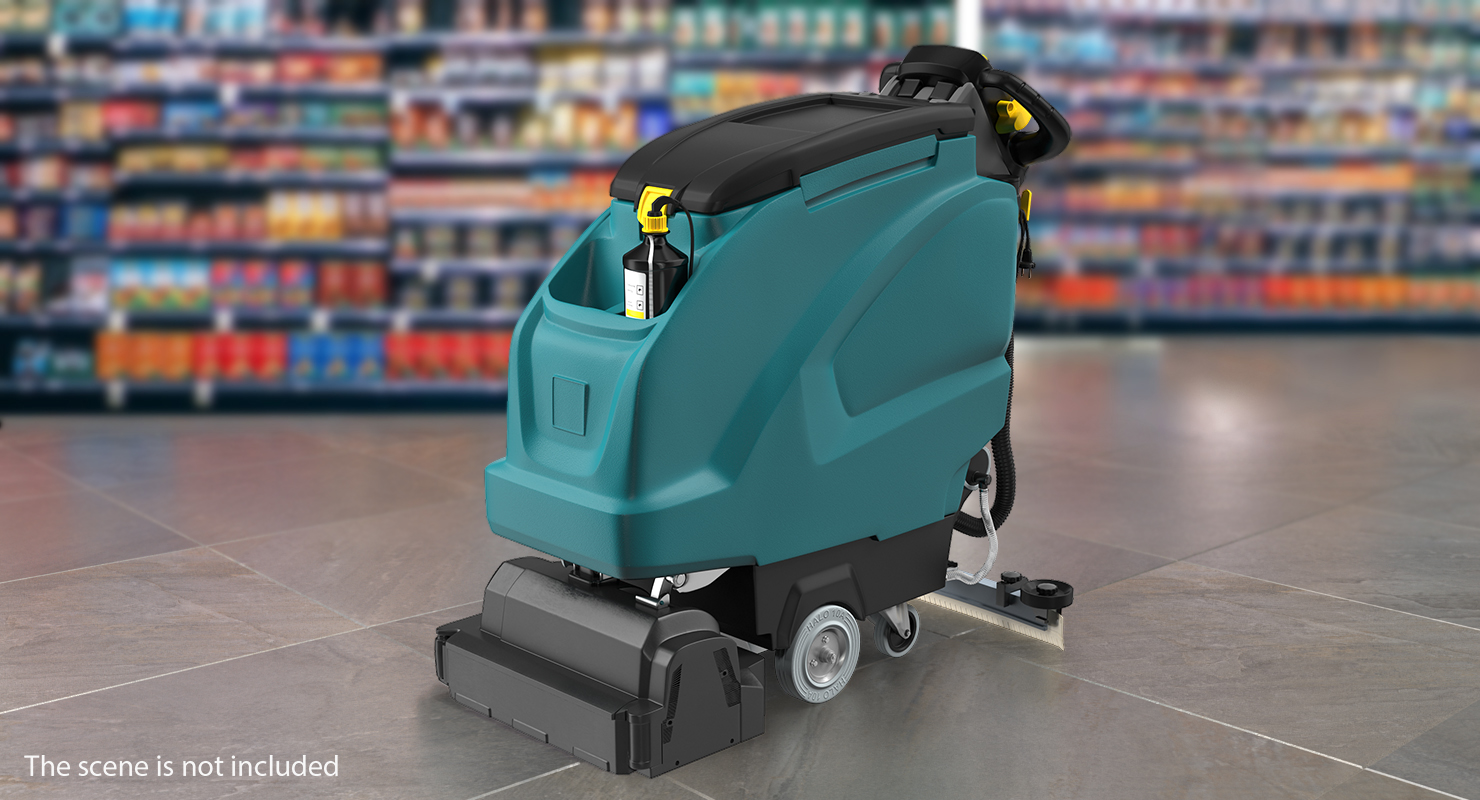 3D Industrial Floor Cleaning Machine model