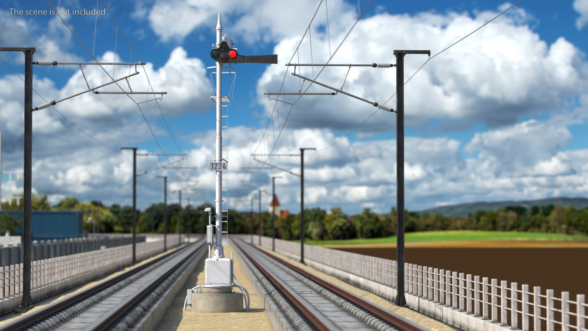 Railway Semaphore Signal 3D model