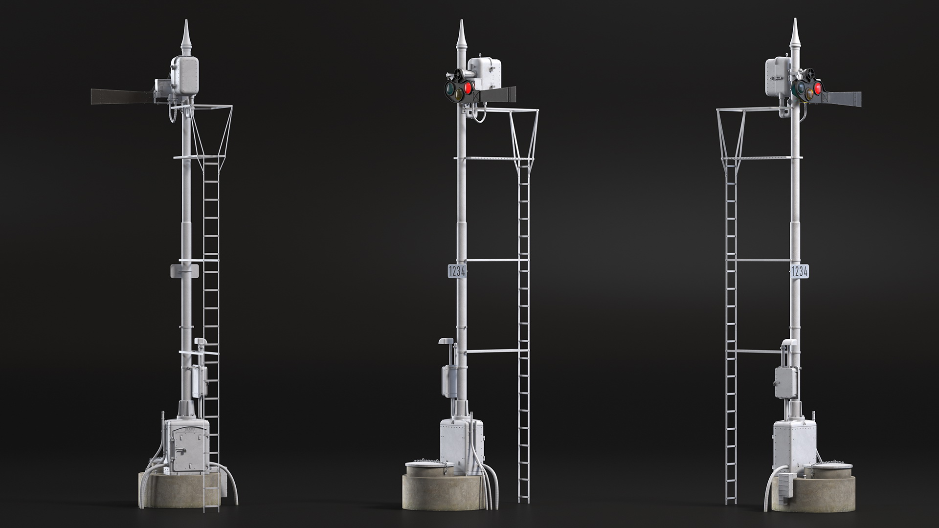 Railway Semaphore Signal 3D model