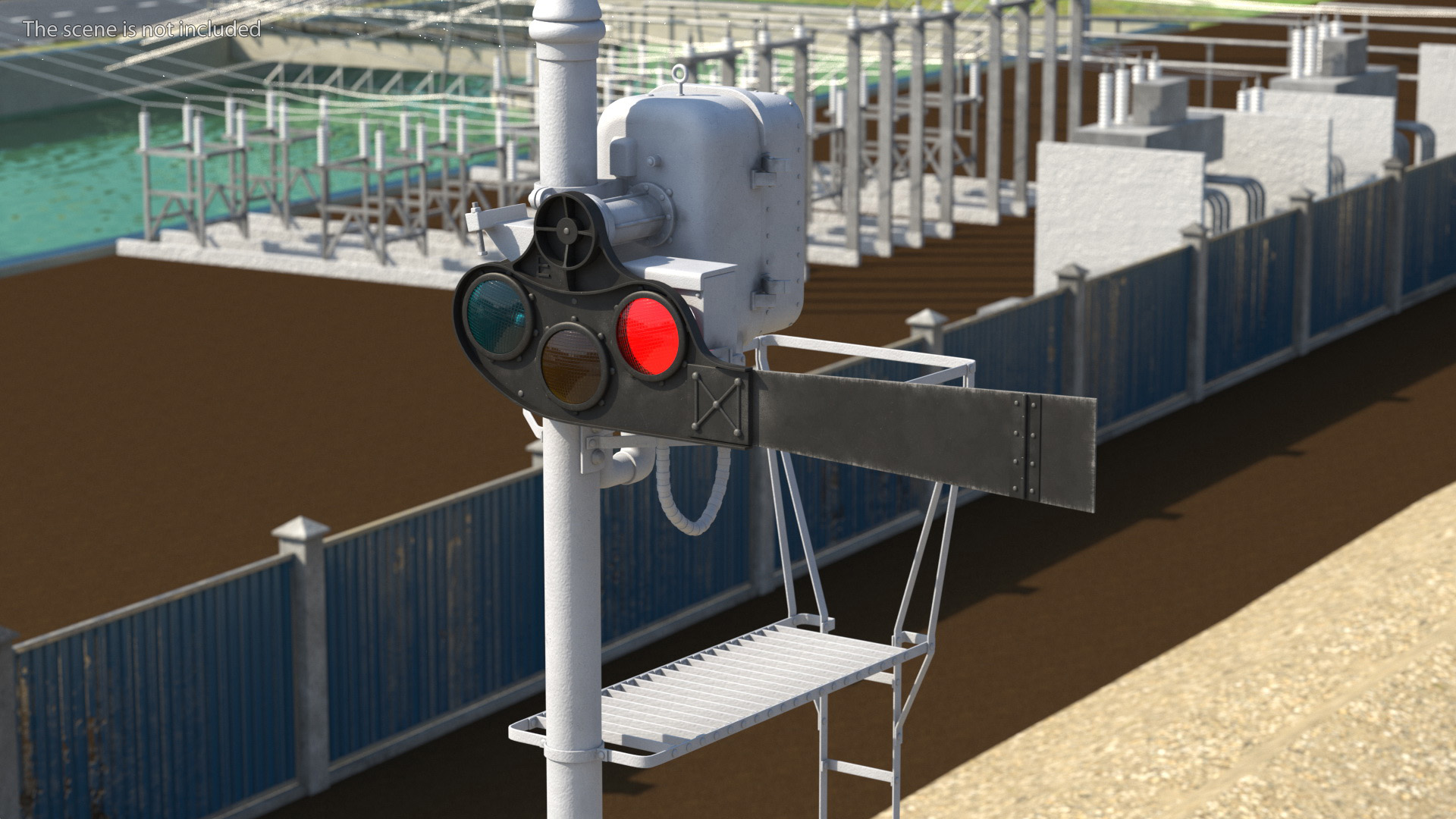 Railway Semaphore Signal 3D model