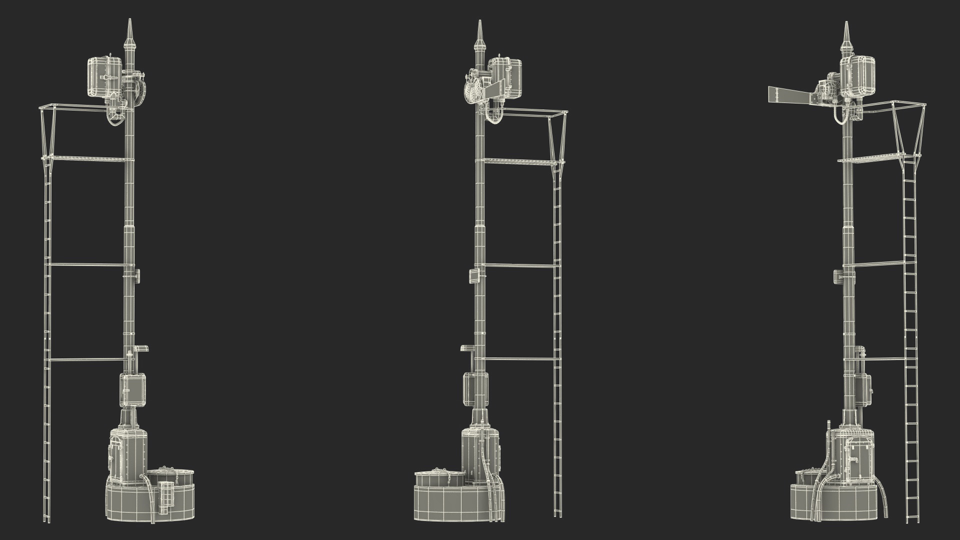 Railway Semaphore Signal 3D model