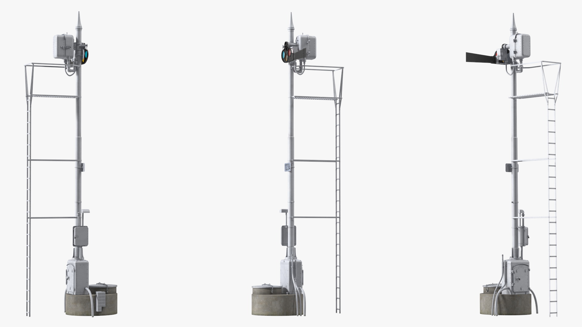 Railway Semaphore Signal 3D model
