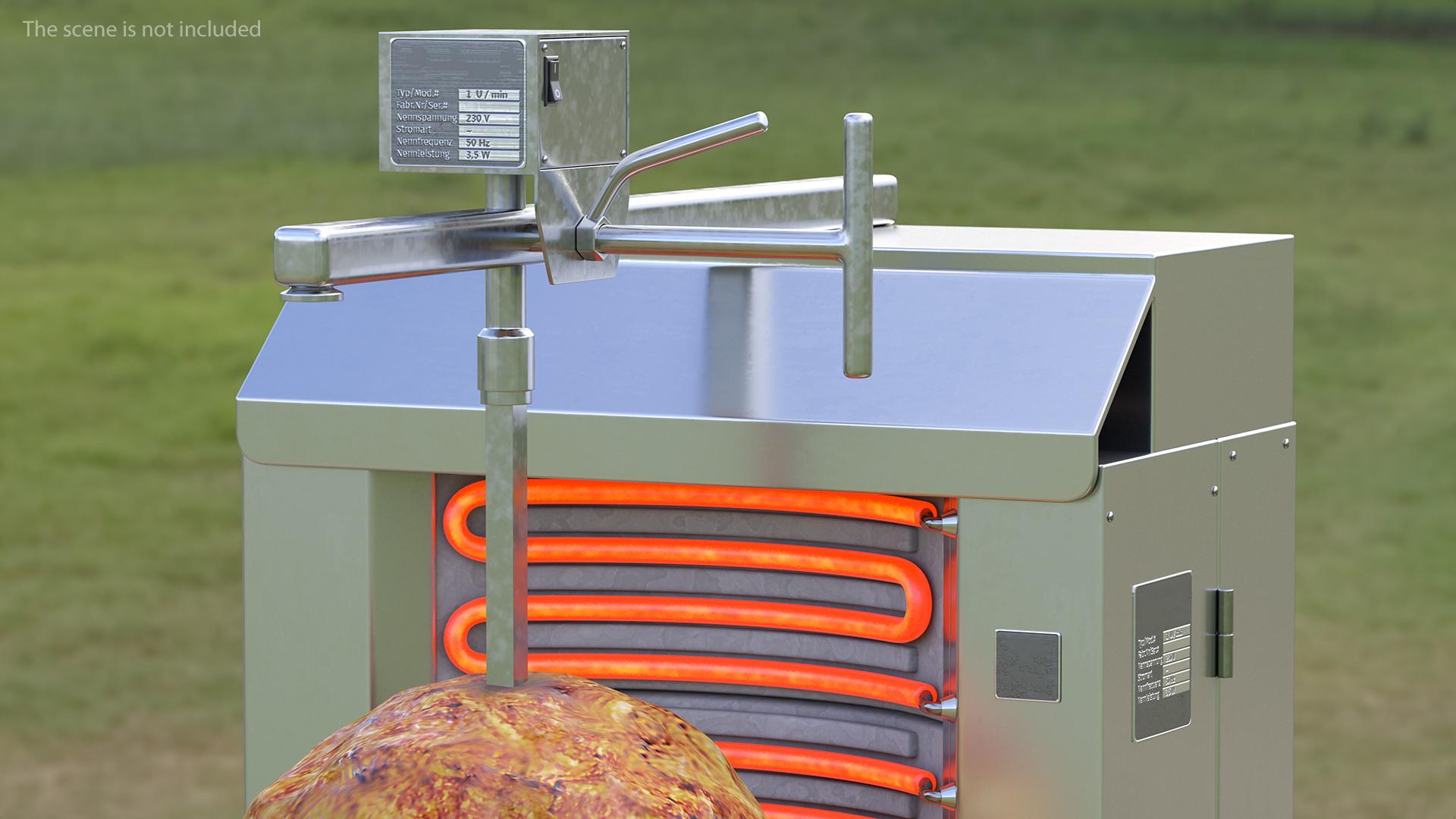 Vertical Rotisserie Grill with Doner Kebab 3D