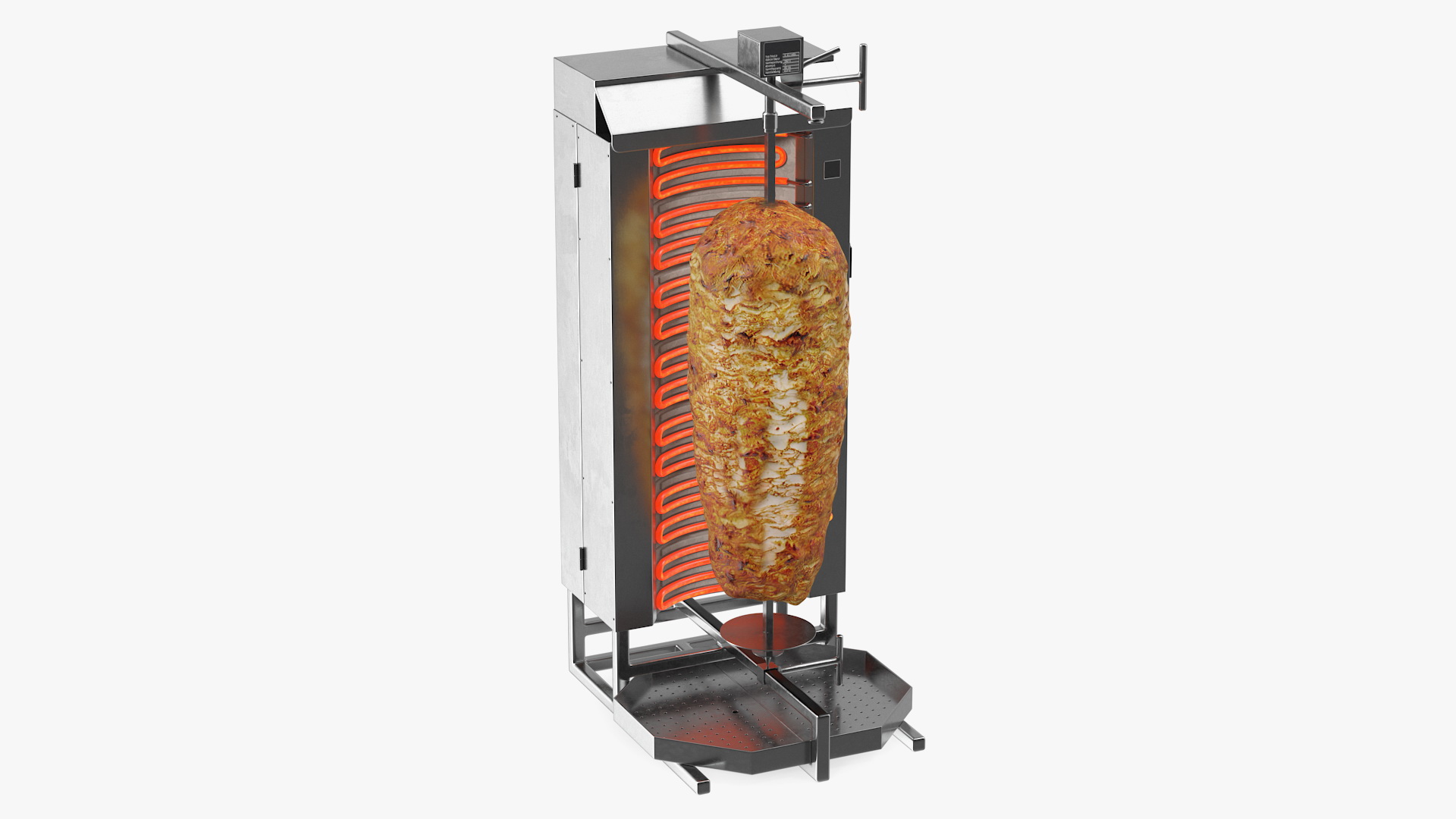 Vertical Rotisserie Grill with Doner Kebab 3D