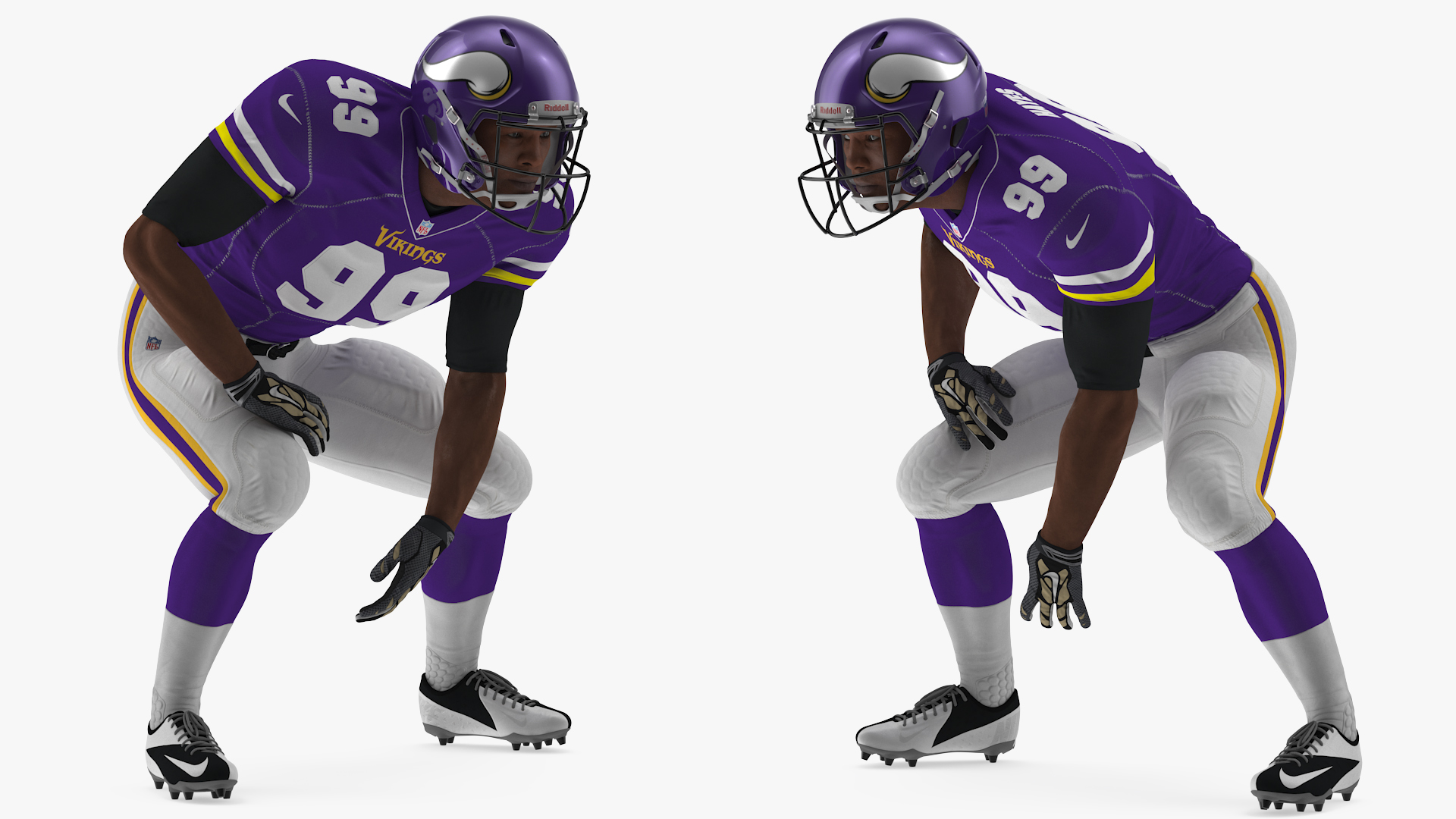 3D Minnesota Vikings American Football Player Crouching Fur