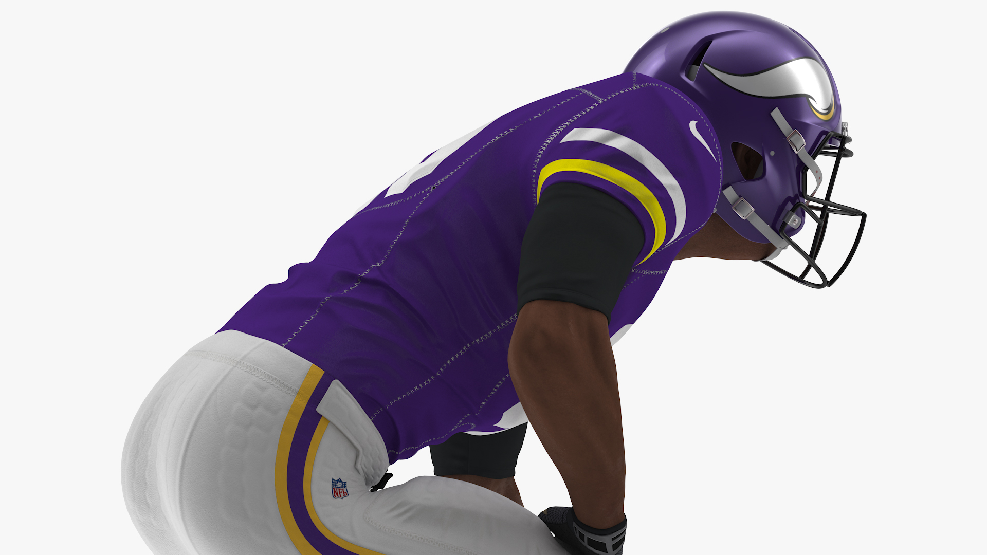 3D Minnesota Vikings American Football Player Crouching Fur