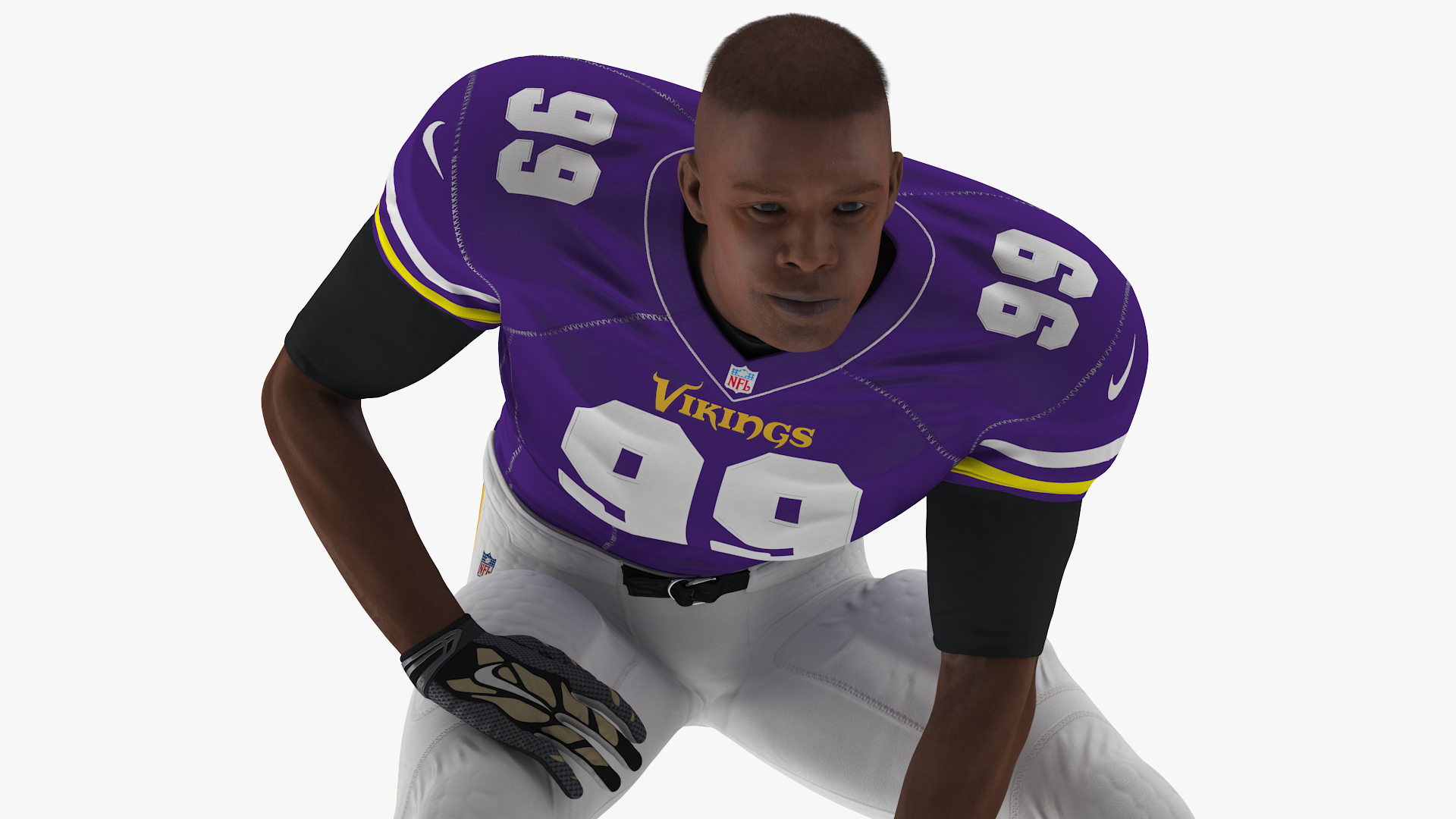 3D Minnesota Vikings American Football Player Crouching Fur