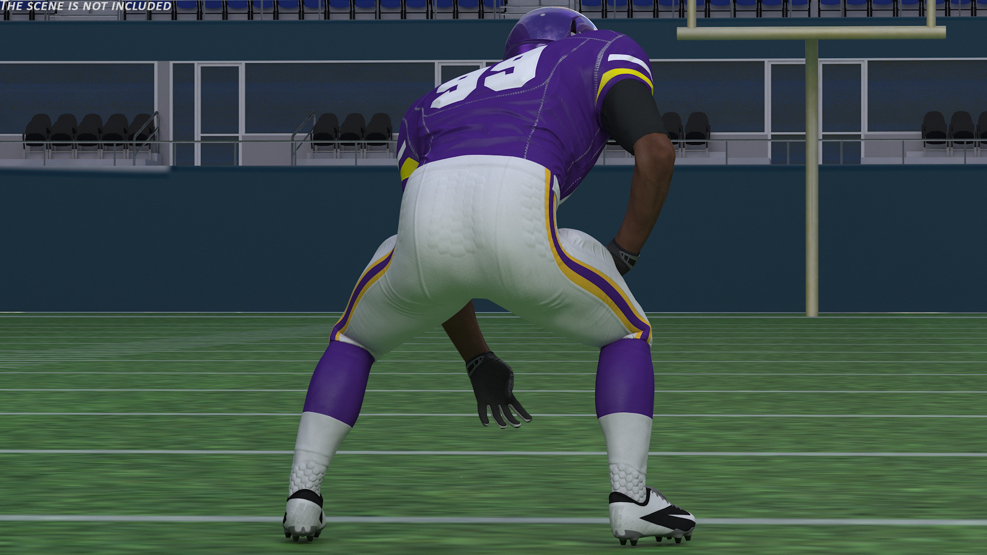 3D Minnesota Vikings American Football Player Crouching Fur