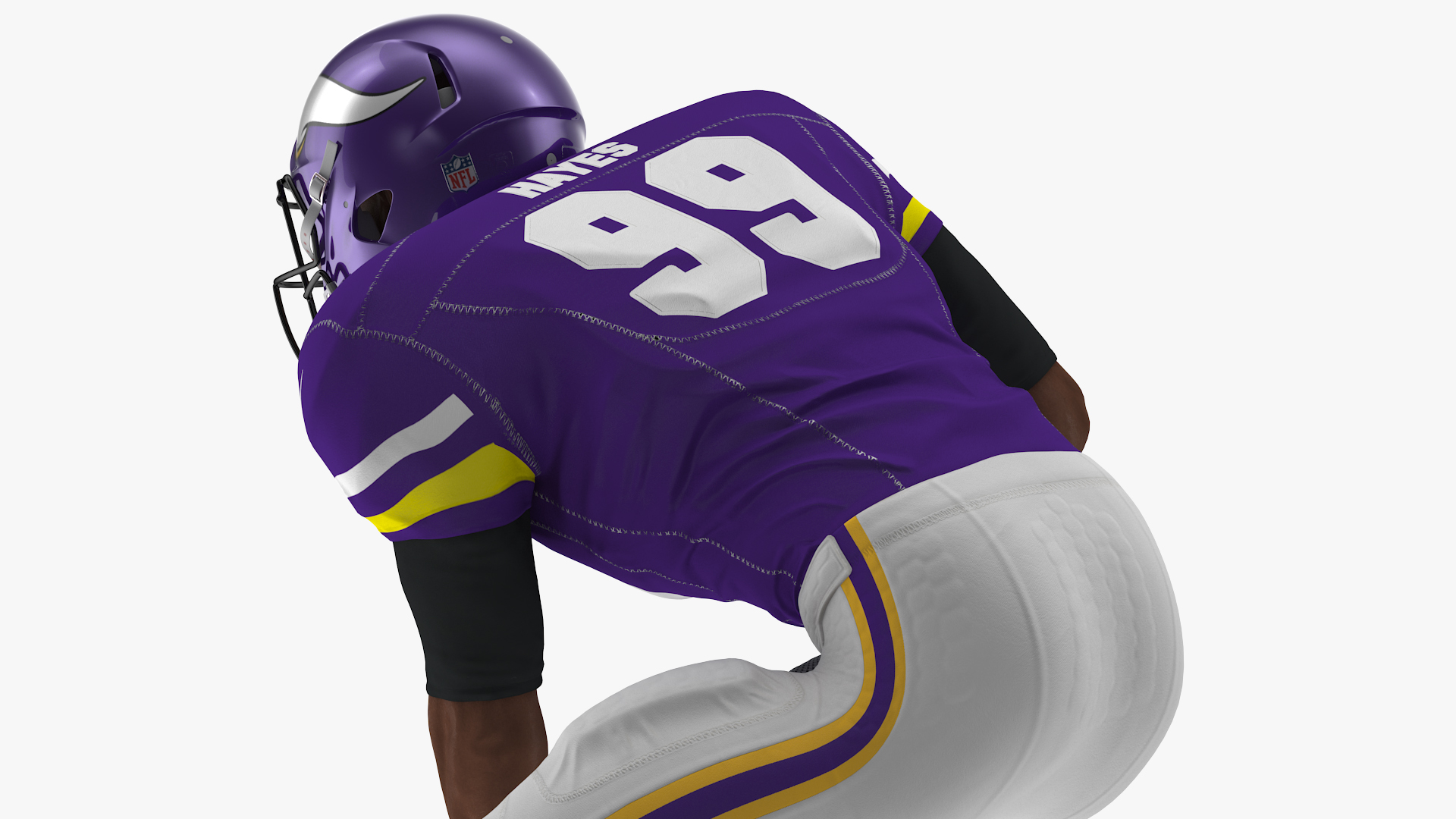 3D Minnesota Vikings American Football Player Crouching Fur
