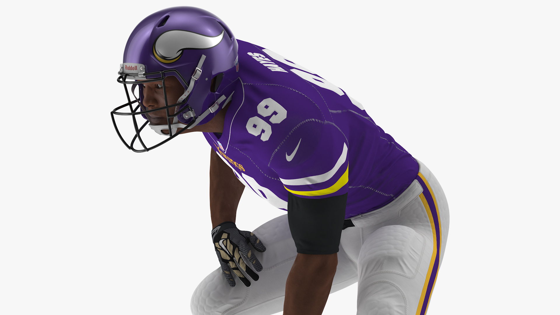 3D Minnesota Vikings American Football Player Crouching Fur