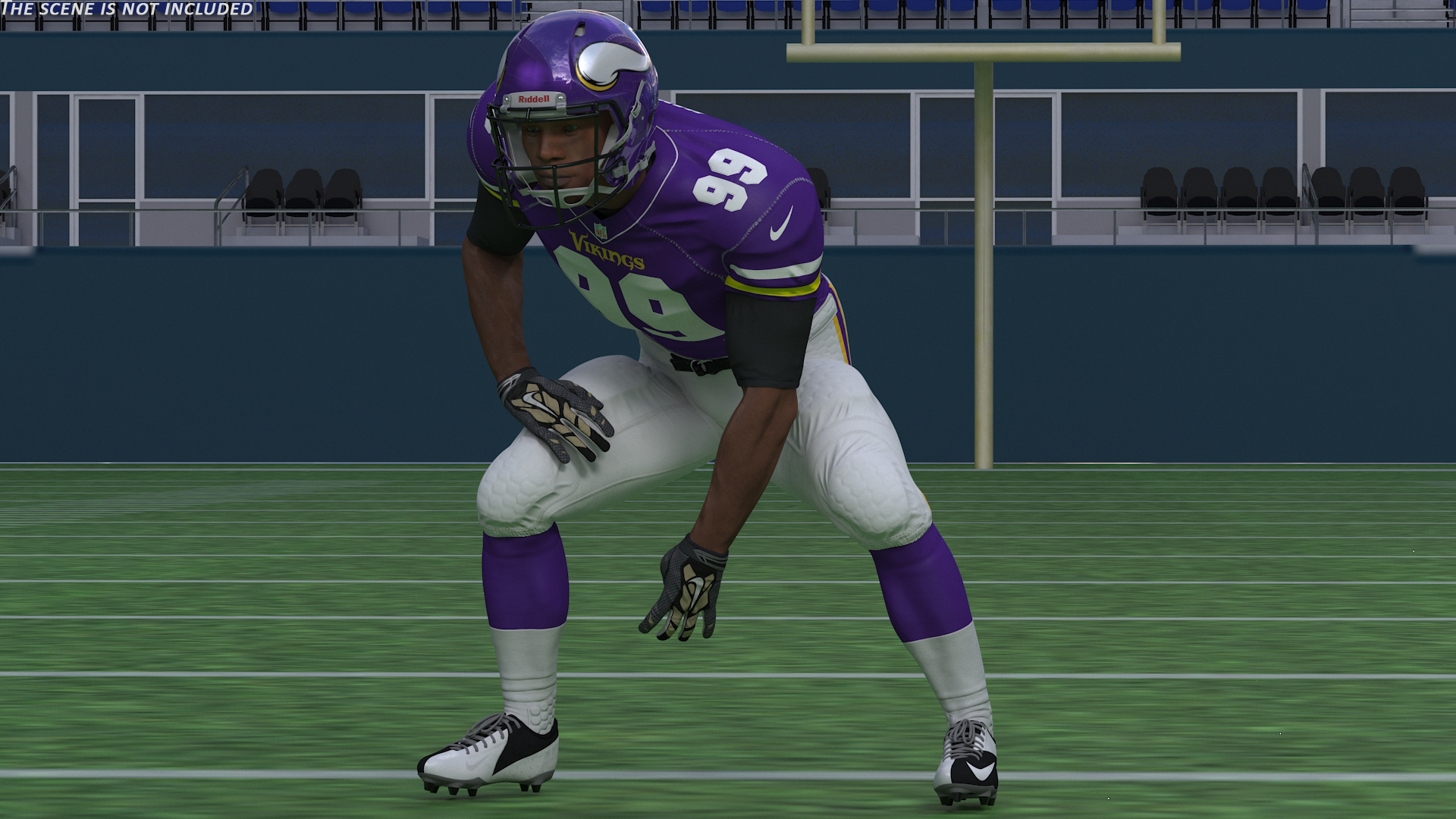 3D Minnesota Vikings American Football Player Crouching Fur