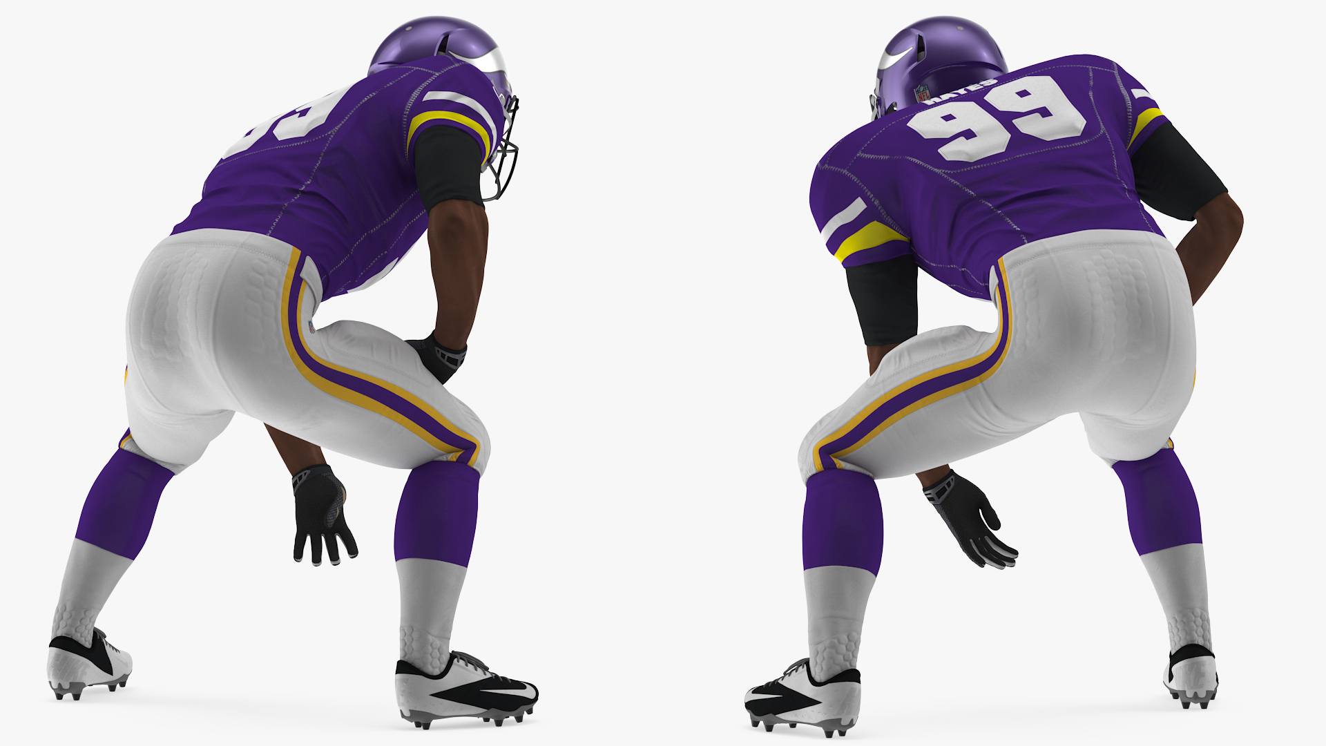 3D Minnesota Vikings American Football Player Crouching Fur