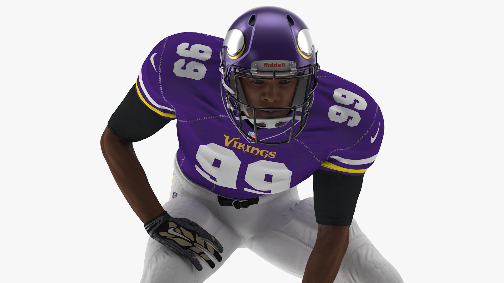 3D Minnesota Vikings American Football Player Crouching Fur